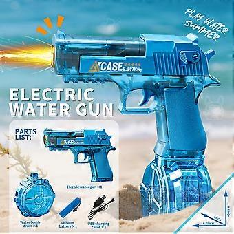 Manual & Electric Water Gun for Kids & Adults, With Lights & Rechargeable Water Blaster for Summer Pool Beach Outdoor Squirt Gun