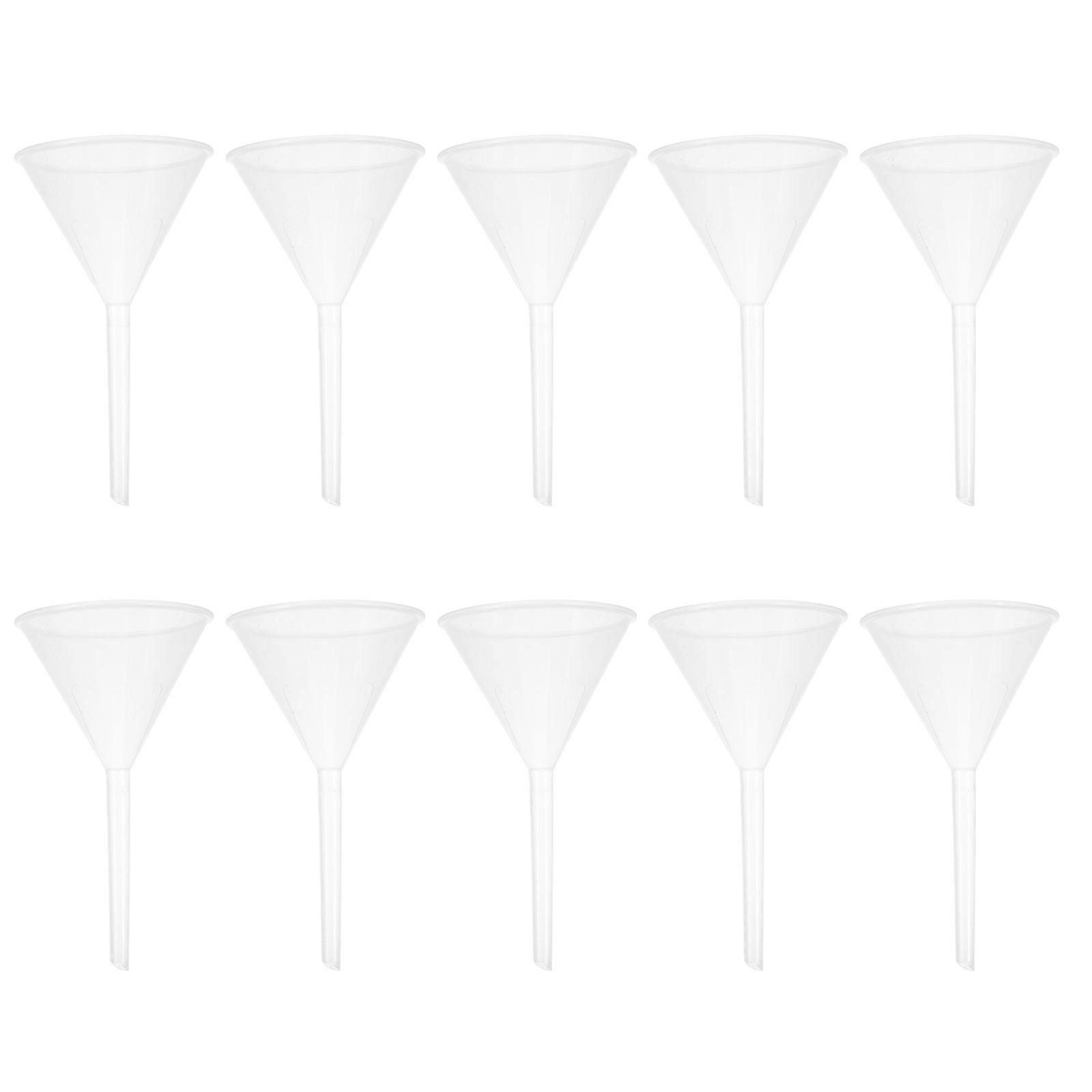 Experiment Plastic Funnel Transparent Triangle Funnel for Lab 10Pcs
