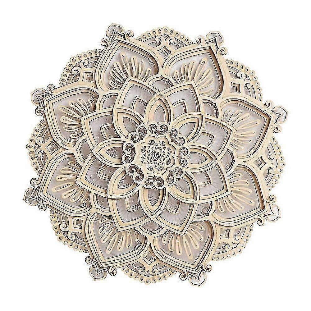 30cm Wooden Mandala Night Light