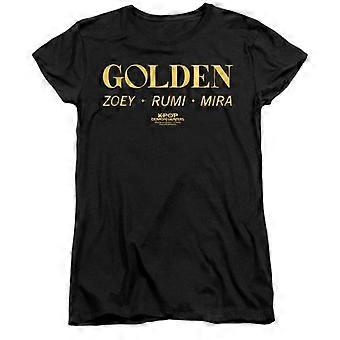 K-Pop Demon Hunters Womens/Ladies Huntrix Golden Names Fitted T-Shirt