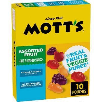 Mott's Assorted Fruit Flavored Gummy Snacks, 10 ea