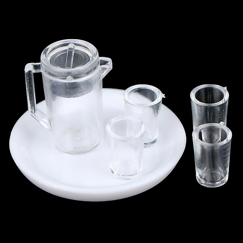 1/12 Dollhouse Miniature Kettle Water Cup Tray Set Accessories Furniture Toys