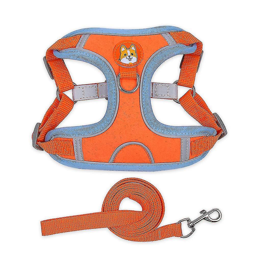 Pet Chest Harness Suede Cat And Dog Harness Reflective And Breathable Dog Rope Dog Leash