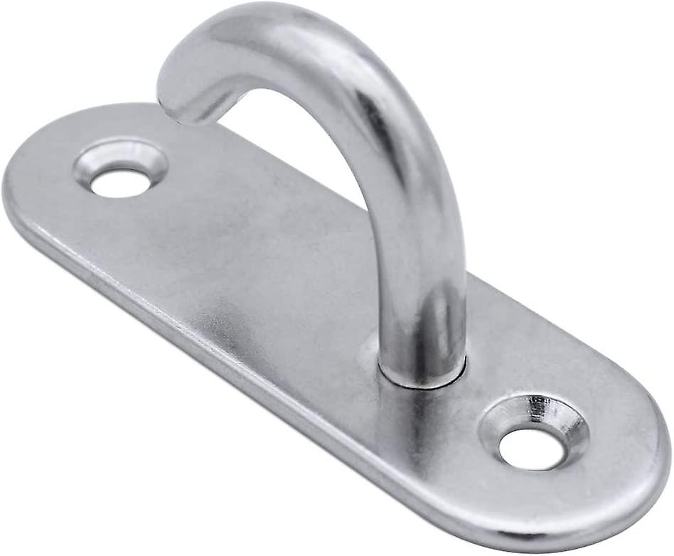 Stainless Steel Ceiling Hooks Heavy Duty Oval Open Hooks Pad Eye Plate Anchor Screw Wall Mount Hook for Hammock Swing Chair Yoga Mosquito Net Boat Rig