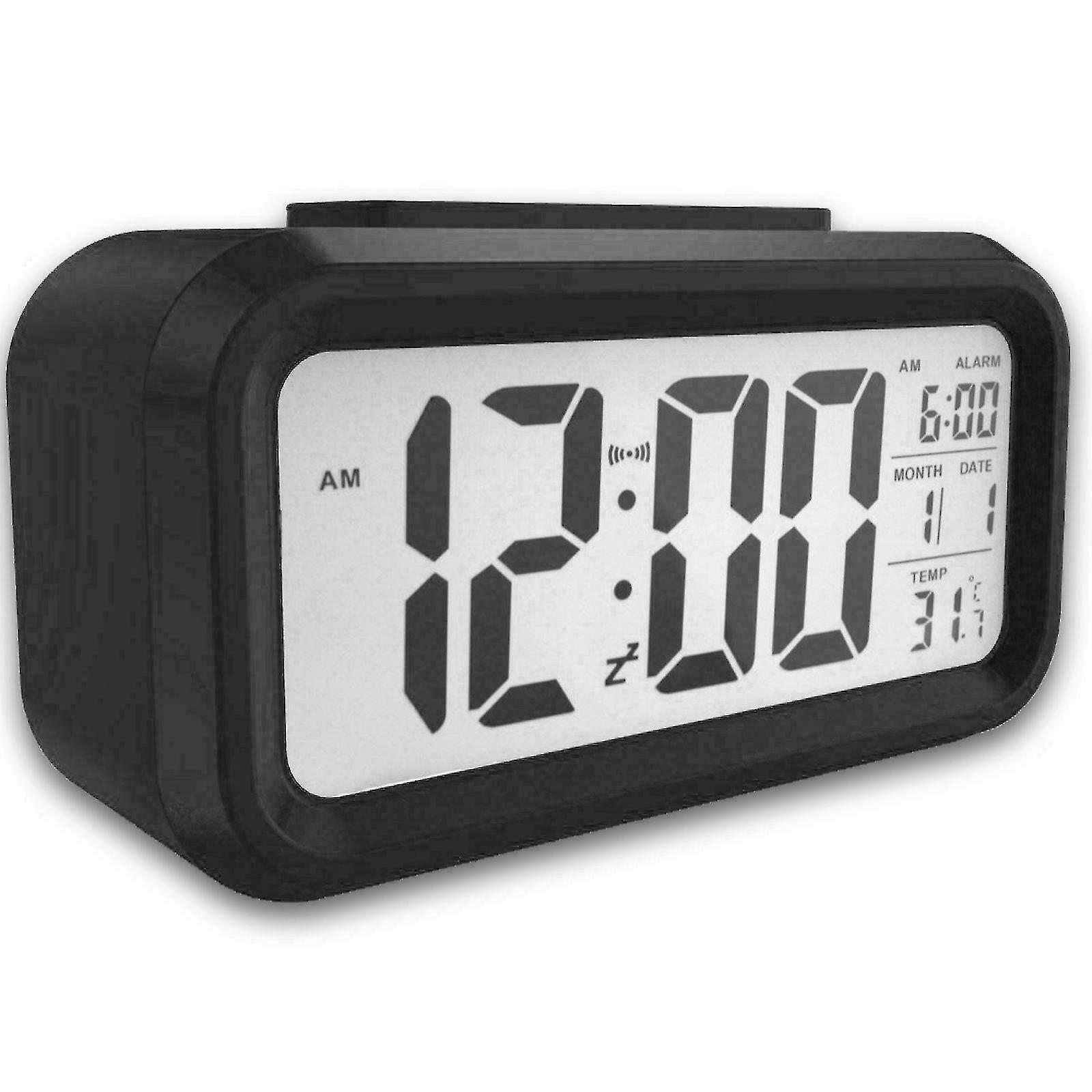 Digital Backlight Led Display Table Alarm Clock Snooze Thermometer Calendar Time