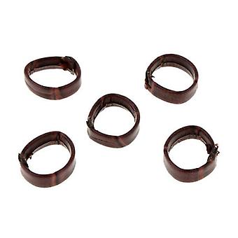 7x5 Pieces PU Leather Loop Watchband Retainer Replace Ring 22mm Dark Brown