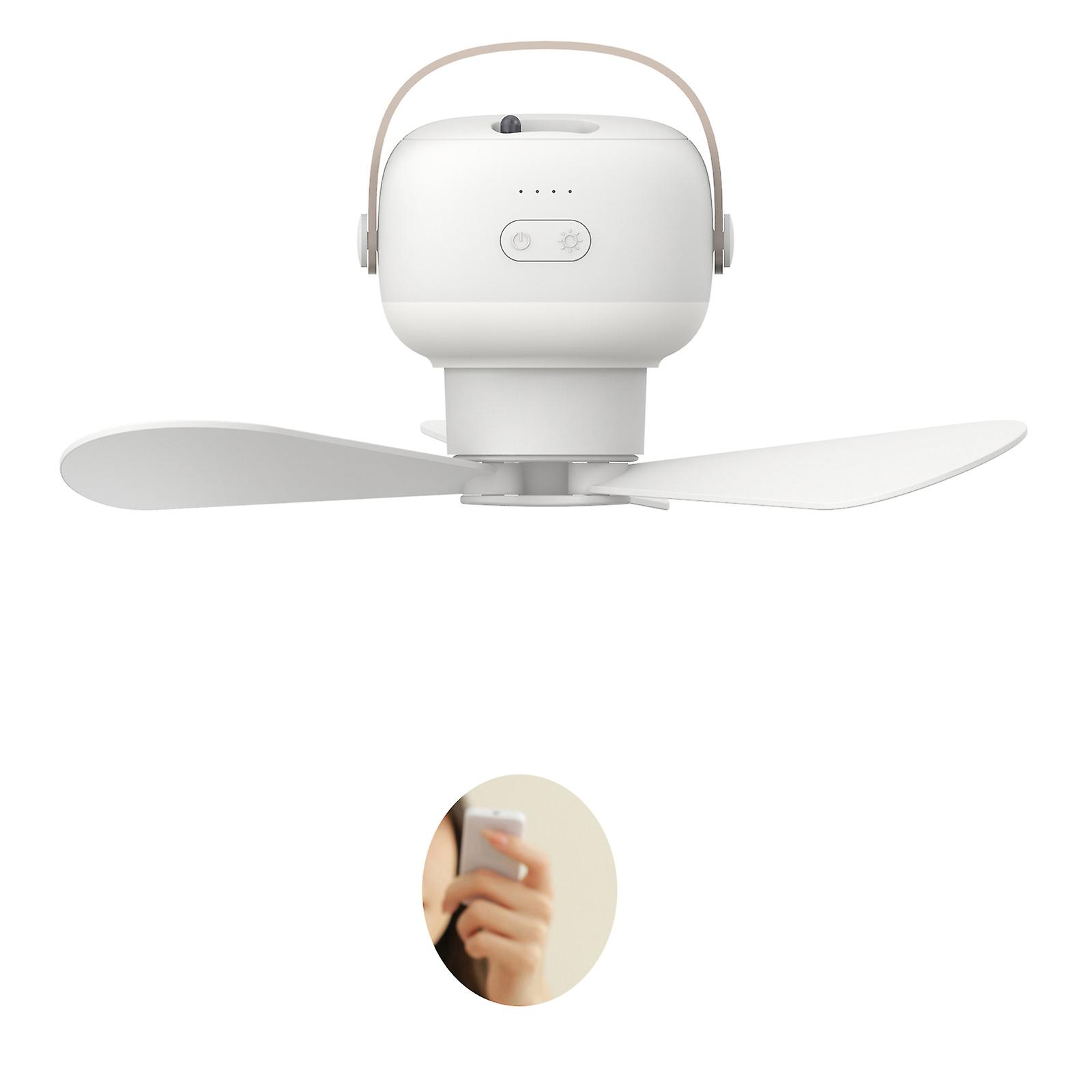 Portable 10'' Camping Fan with Lamp 2 in1 USB Tent Fan Ceiling Fan for Reading