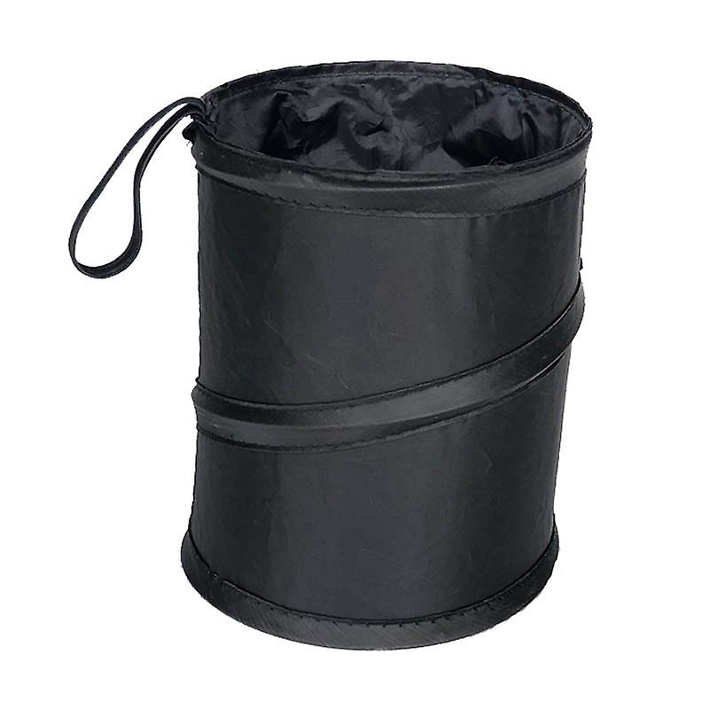 Portable Folding Car Trash Bin Universal Folding Car Trash Can Waste Paper Basket Hanging Storage Box,black,16*20