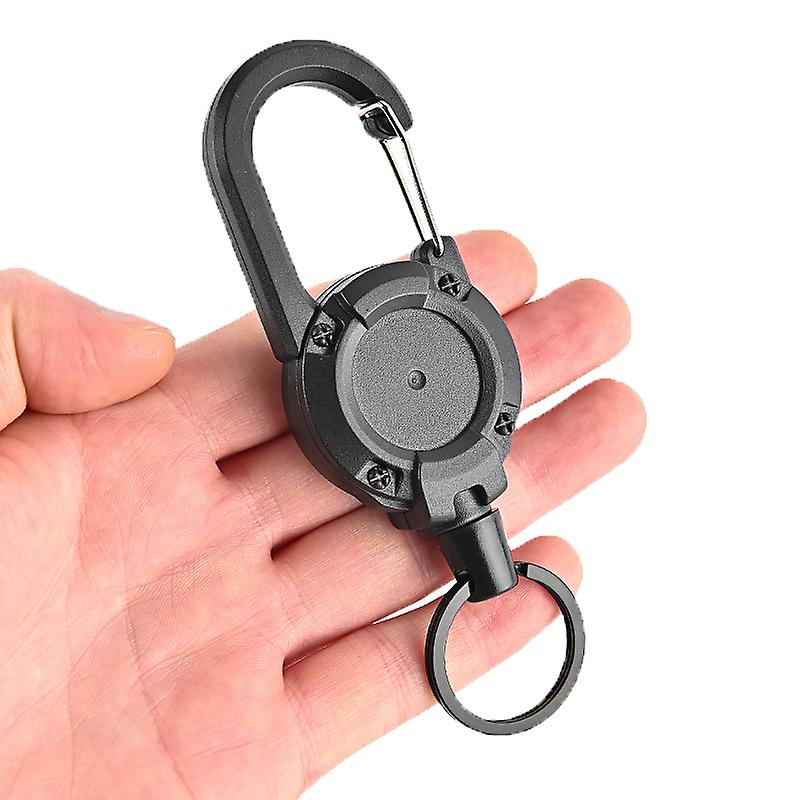 1Pc Wire Rope Sporty Retractable Key Chain Easy-To-Pull Buckle Anti-Lost High Rebound Anti-theft Metal Easy-To-Pull Buckle