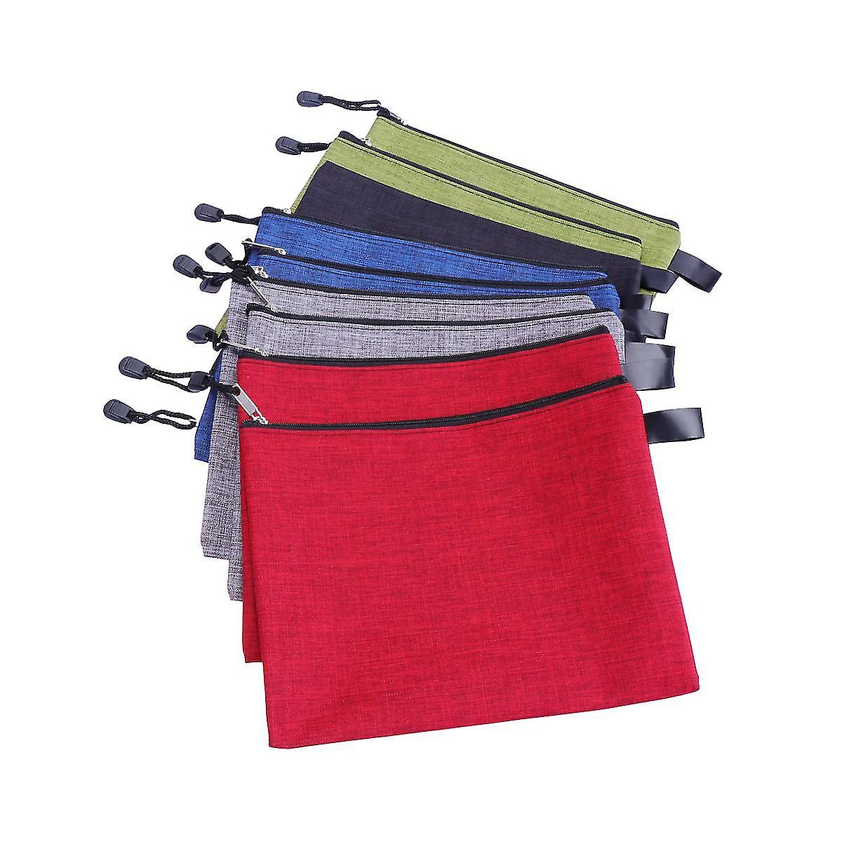 10pcs Oxford Cloth Documents Pouch File Zipper Bag Waterproof File Storage Bag Thicken Office File P