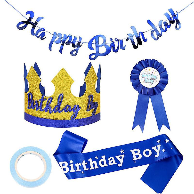 Birthday Pin Birthday King Crown for Boys Birthday Party Supplies Photo Props