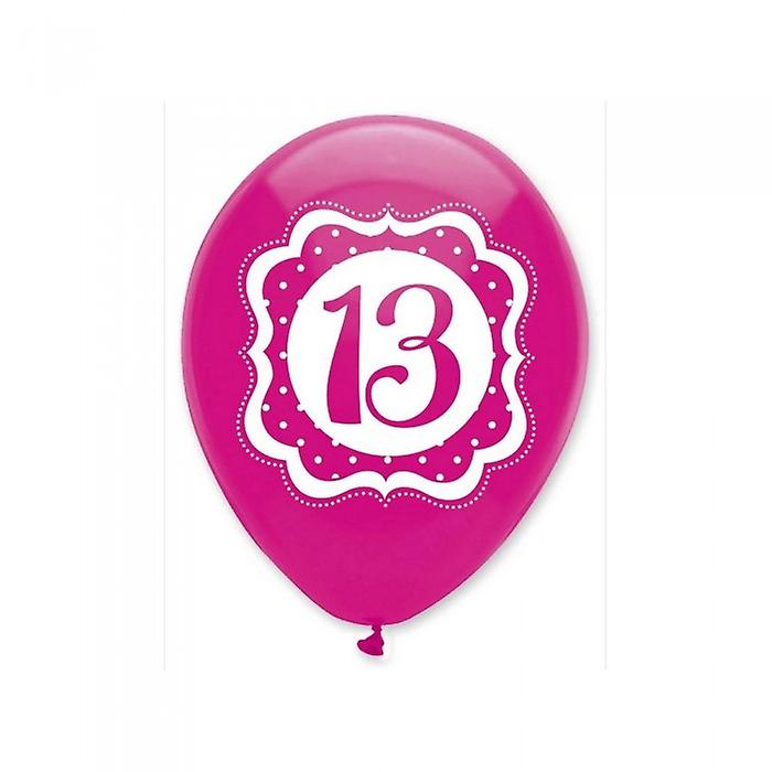 Latex Dotted 13th Birthday Balloons (Pack of 6)