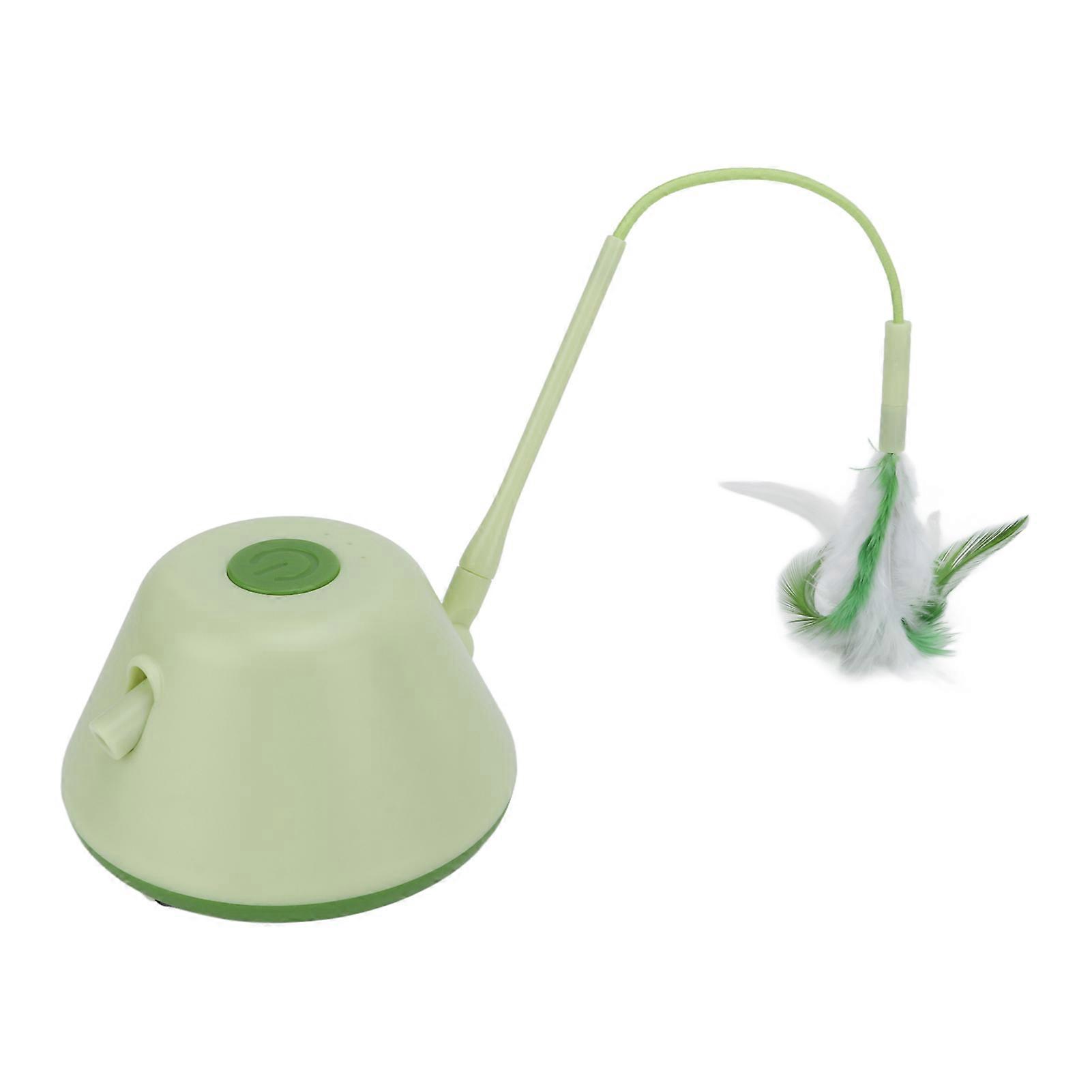 Automatic Cat Toy Interactive 3 Modes LED Moving Electric Kitten Feather Toy for IndoorGreen 