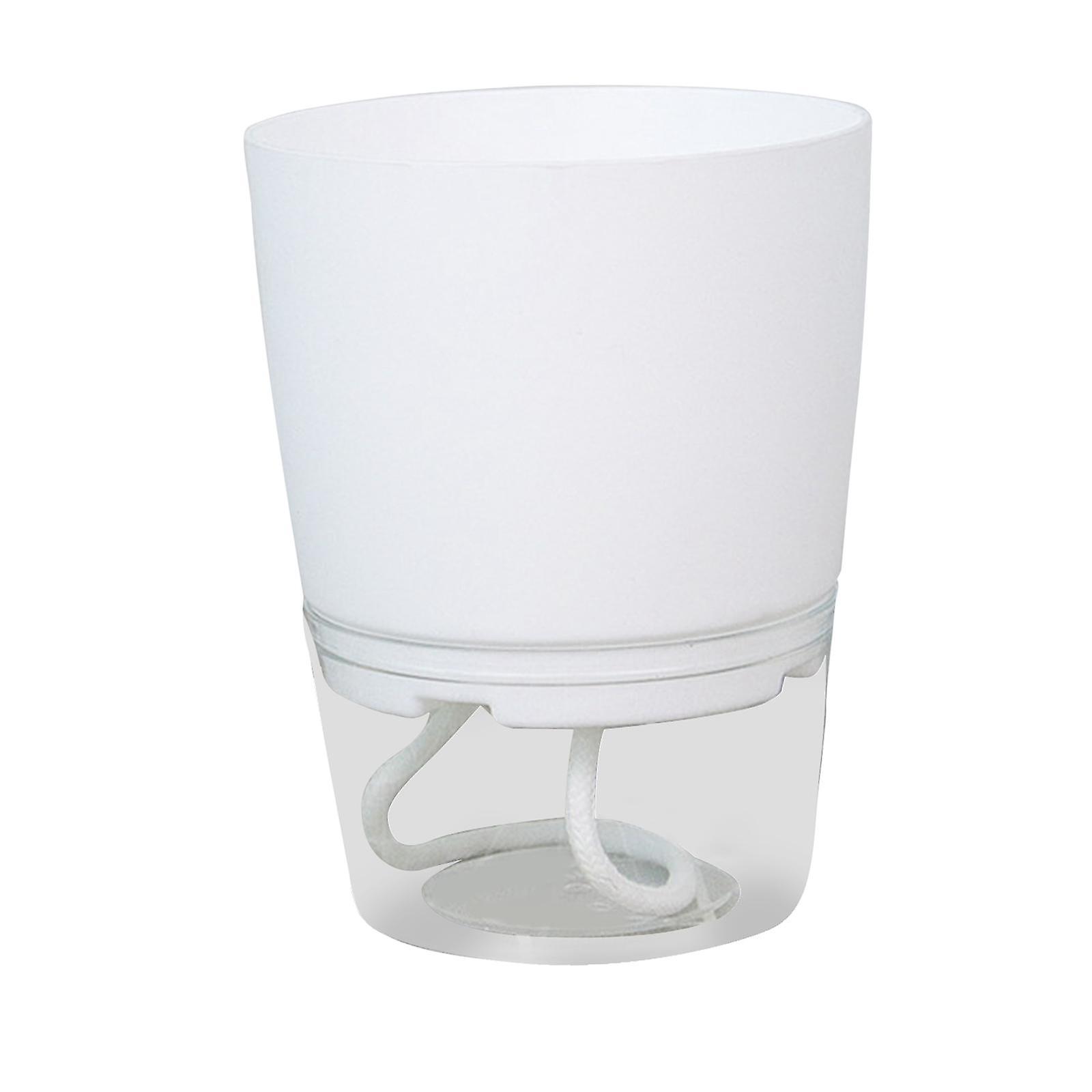 Self Watering Traditional Round Planter Pot  White