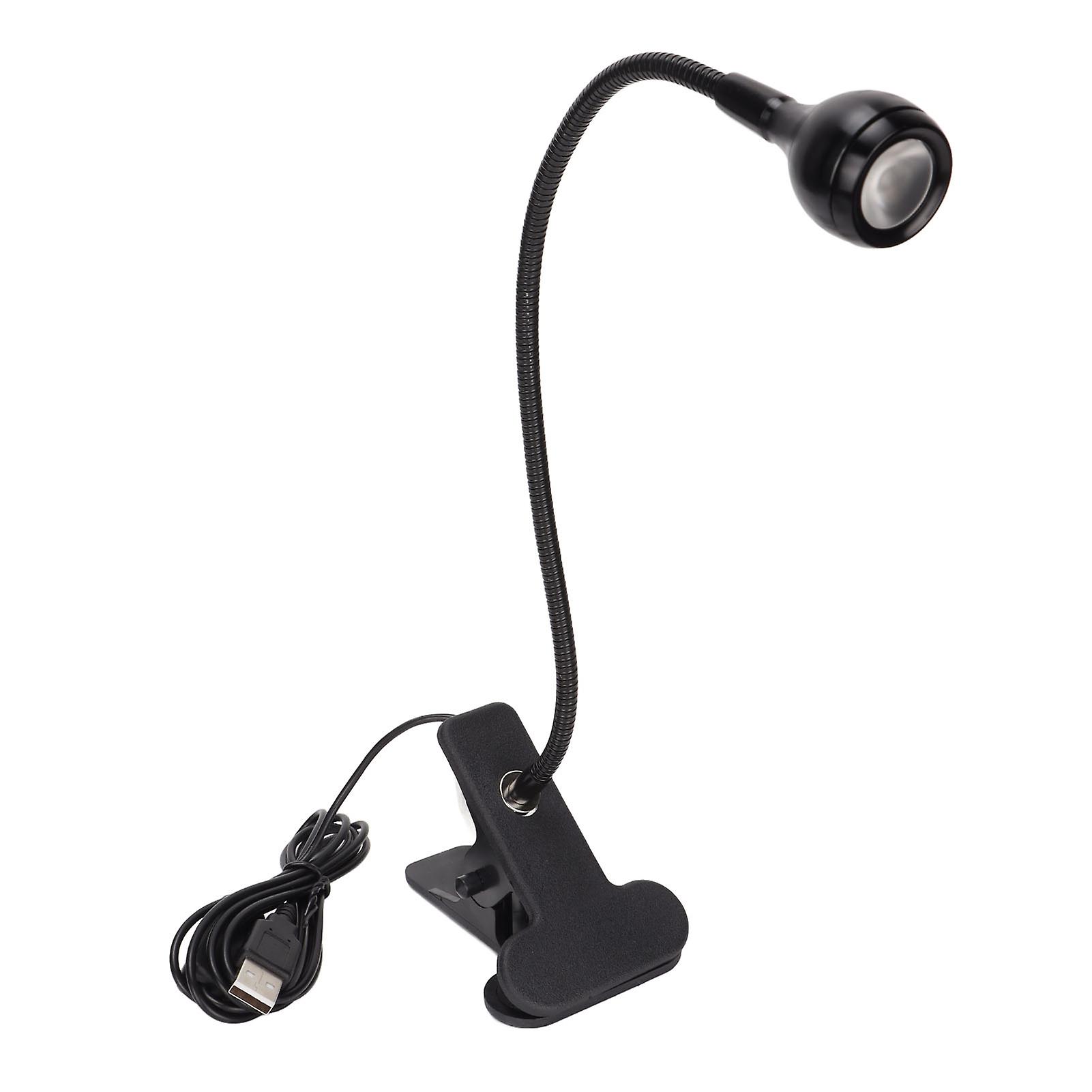 3W UV Glue Curing Lamp - Adjustable Gooseneck, USB Powered, Clip-On, Aluminum Alloy