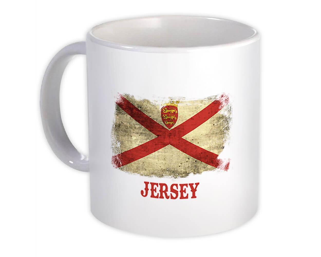 Gift Mug: Jersey Flag Distressed For