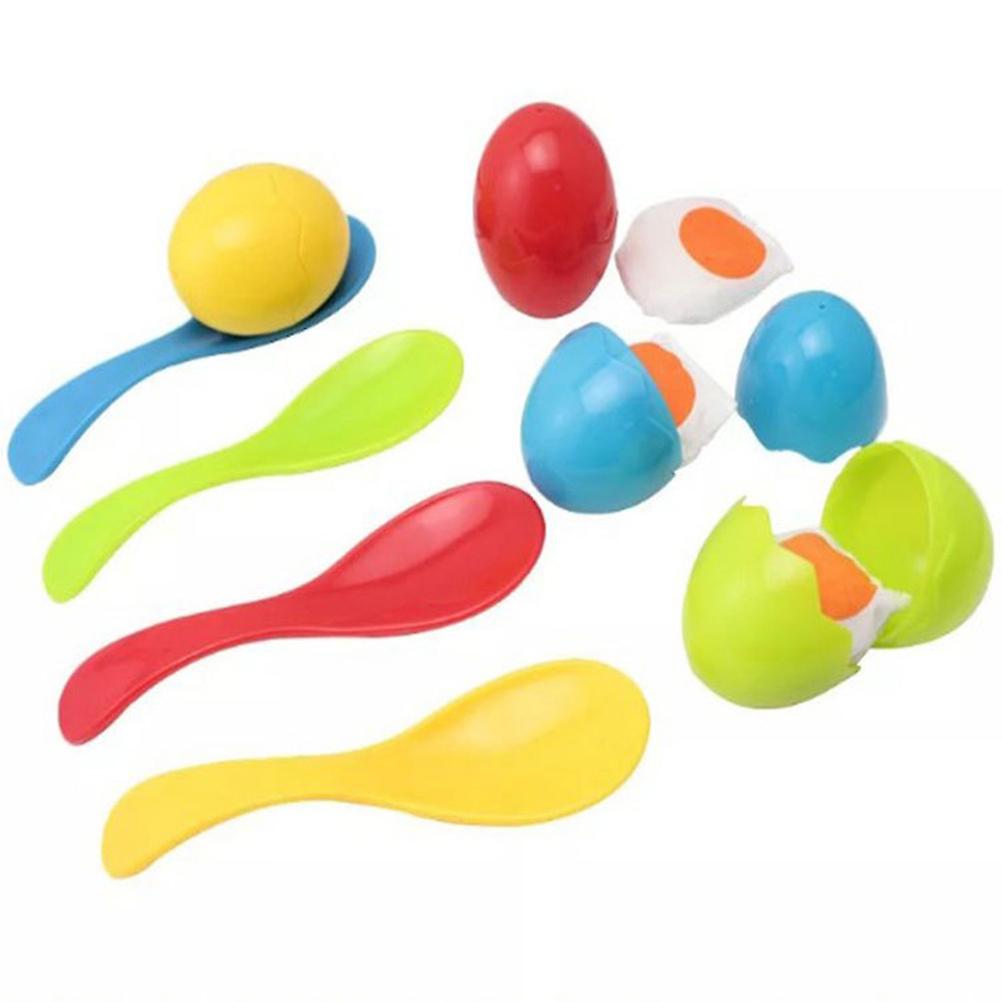 Egg and Spoon Race Game for Kids, Outdoor Egg and Spoon Race Game with Yolk Field, Sports Party Toy