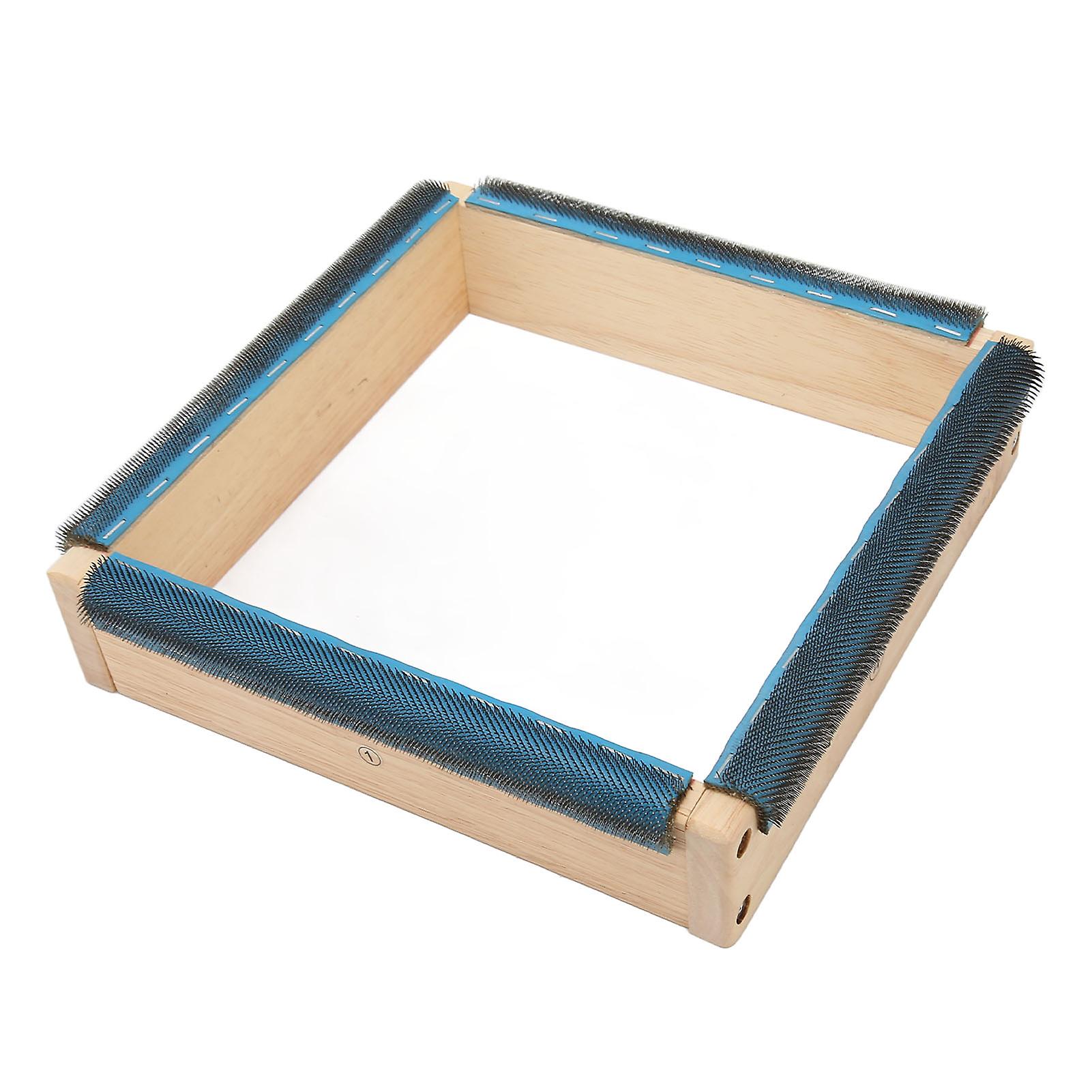Embroidery Strip Frame 9.8in 4 Sides Sturdy Solidwood Easy Assembly Rug Hooking Frame with Screws Wrech for Tufting DIY