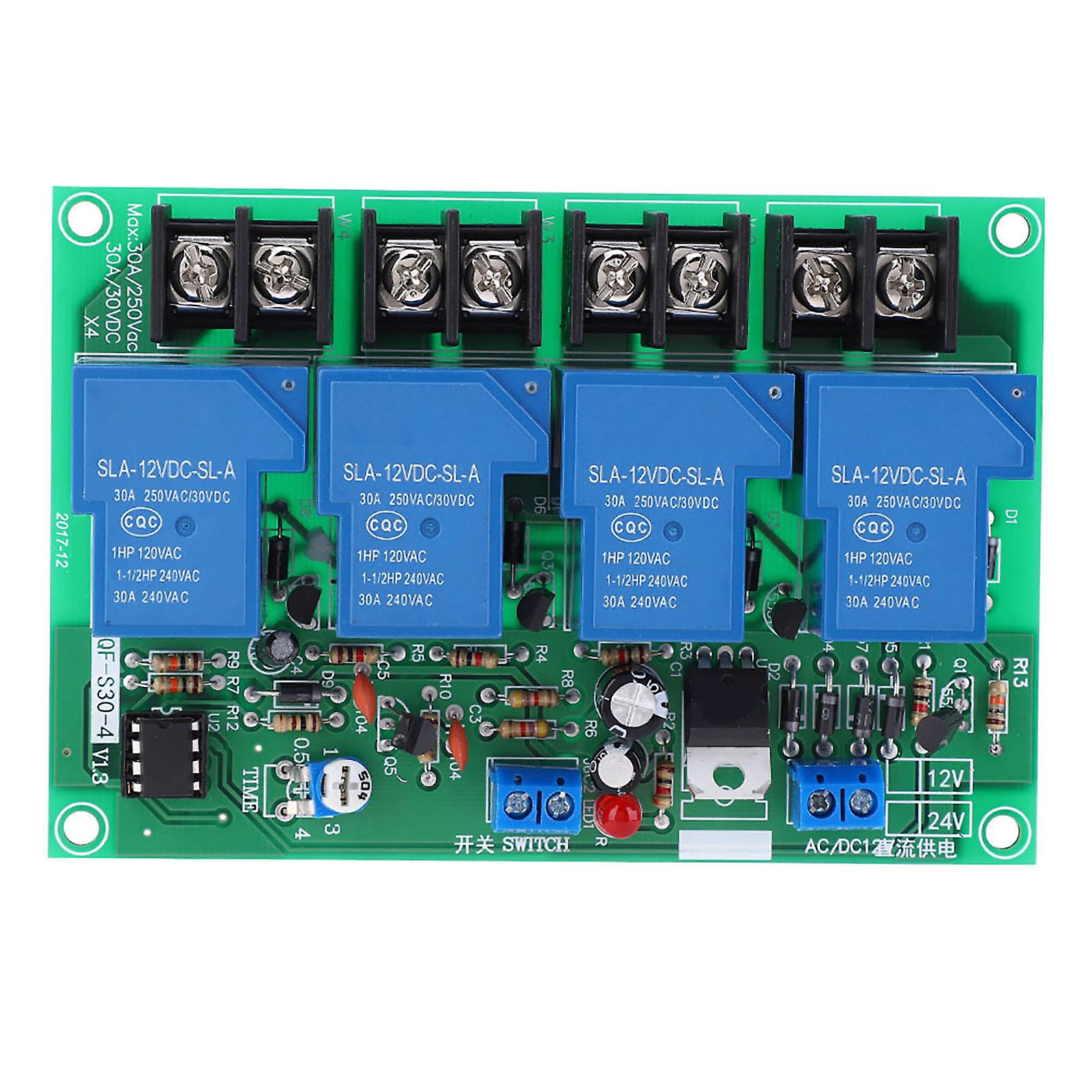 Power Time Sequence Board 4 Channel Adjustable Sequential Controller Module 30A 0.5-4s