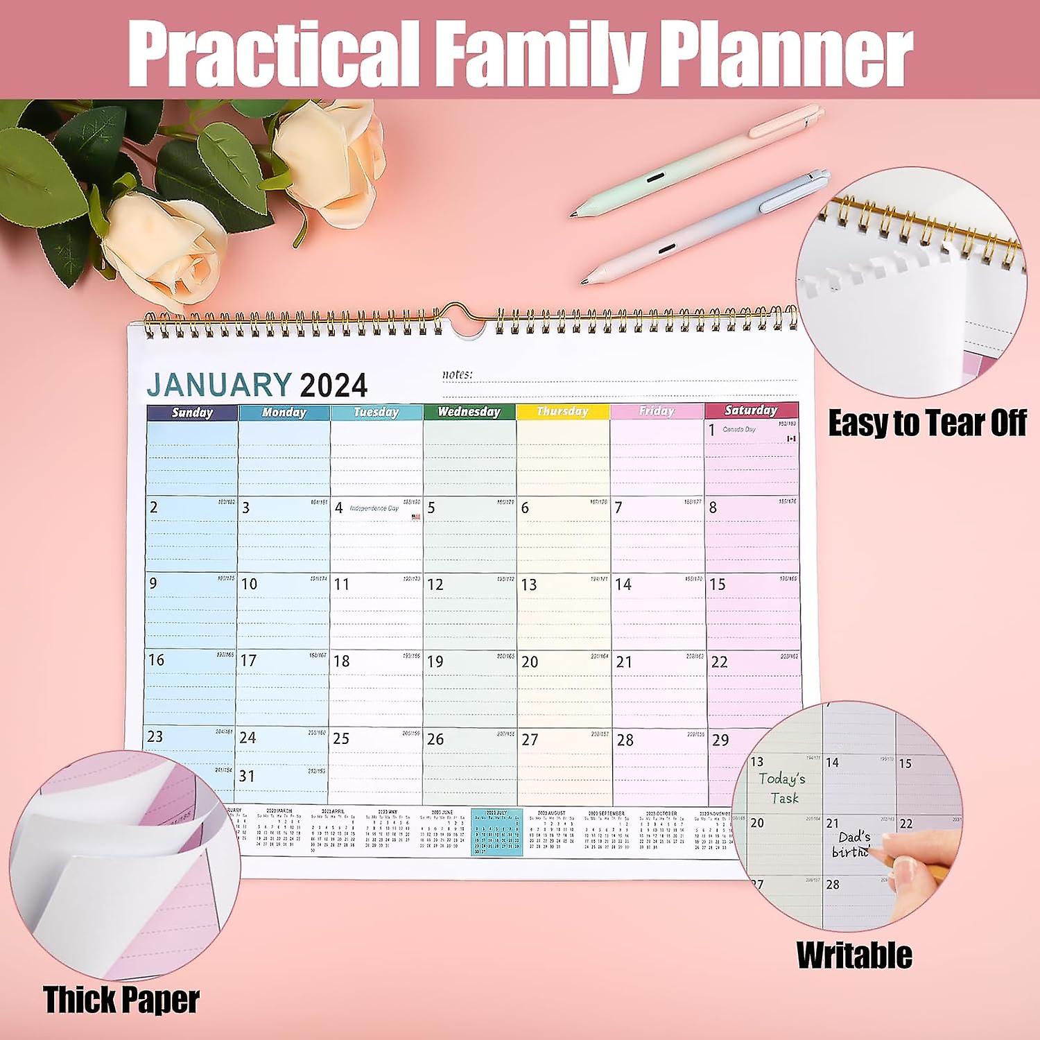 Wall Calendar 2024 2025 Large 2024 Calendar Family Planner 2024 Wall calendar 2024 2025 large 2024 calendar family planner 2024