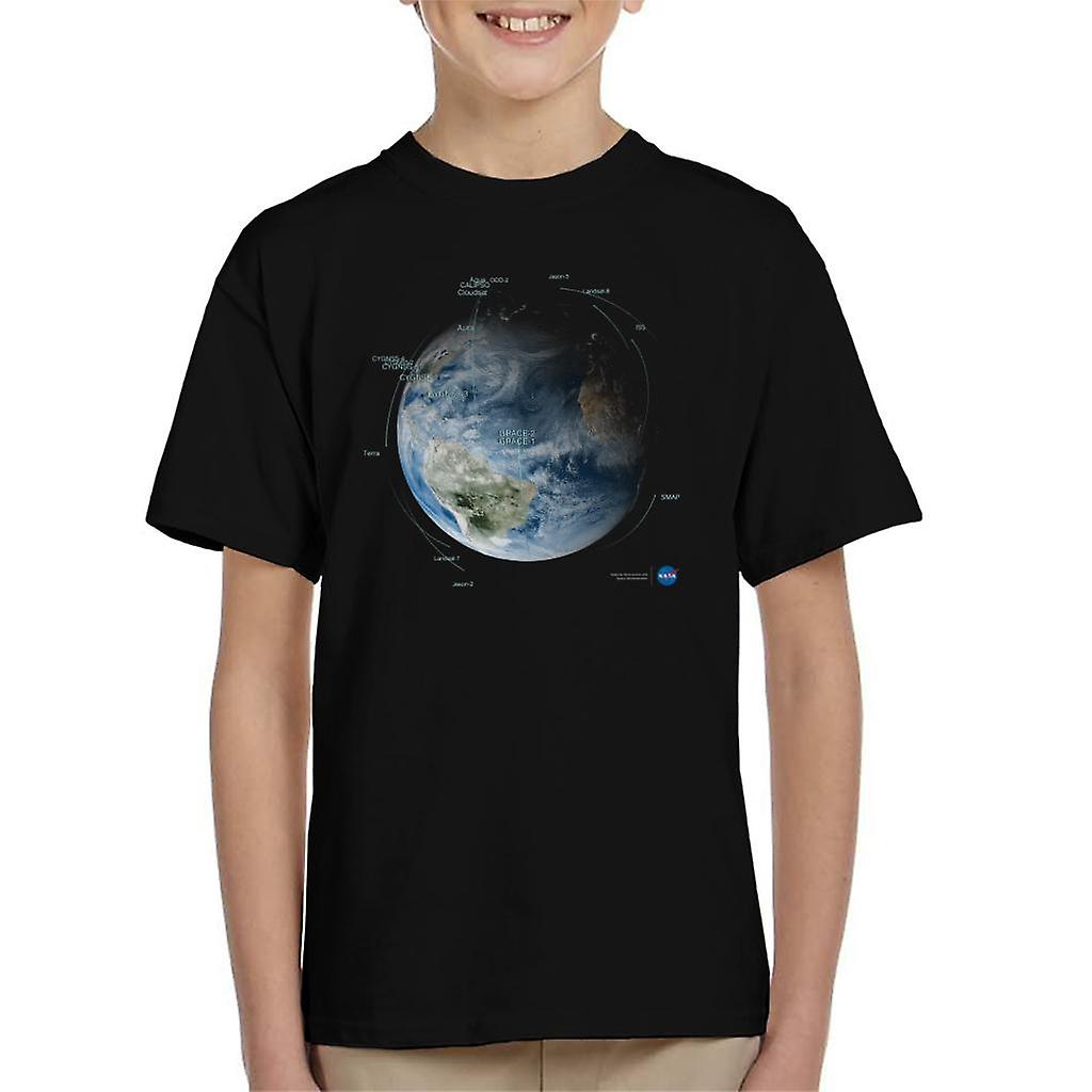 NASA Satellite Orbit Paths Kid's T-Shirt