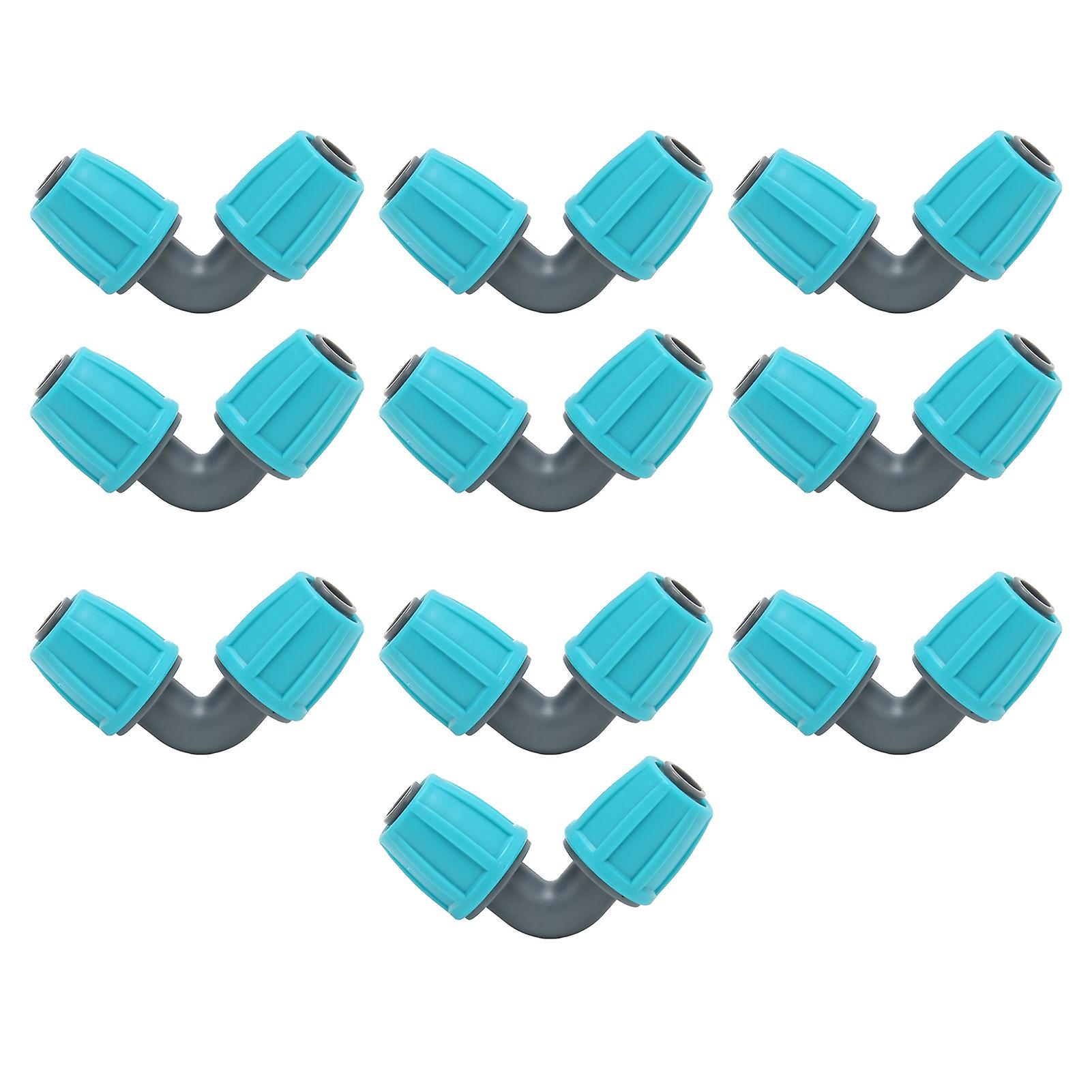 10pcs 16mm PE Lock Barbed Connector 90° Elbow Agricultural Drip Irrigation Hose Connector for Garden