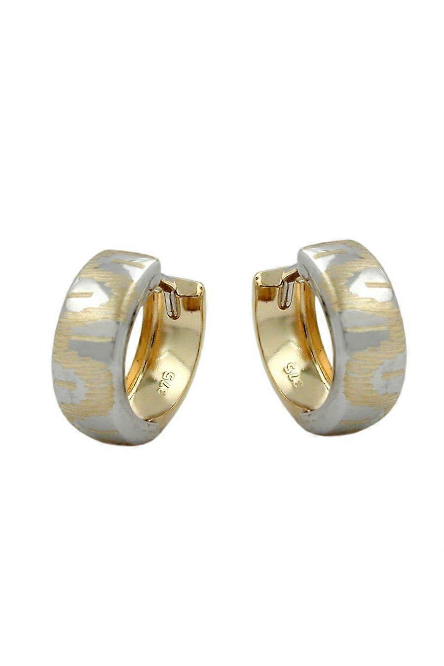 Hoop Earrings Two Tone 9k Gold - Gl430979