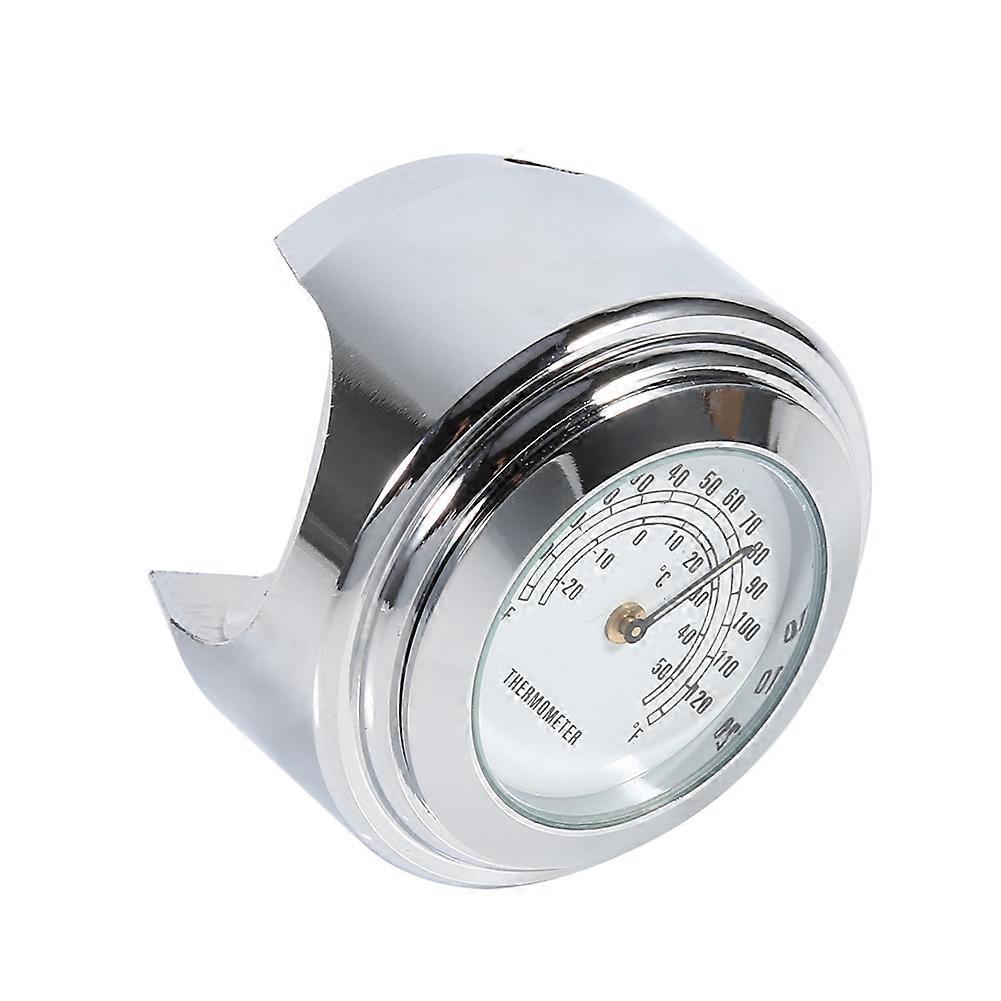 7/8" 1" Motorcycle Handlebar Mount Thermometer Waterproof Temp Dial Gauge White