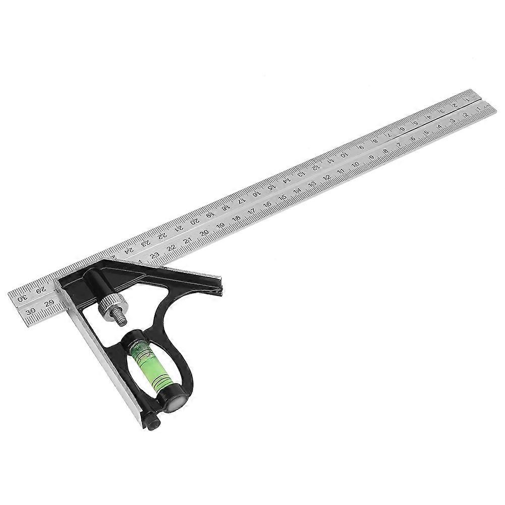 300mm Adjustable Combination Square Angle Ruler 45/90 Degree with Bubble Level