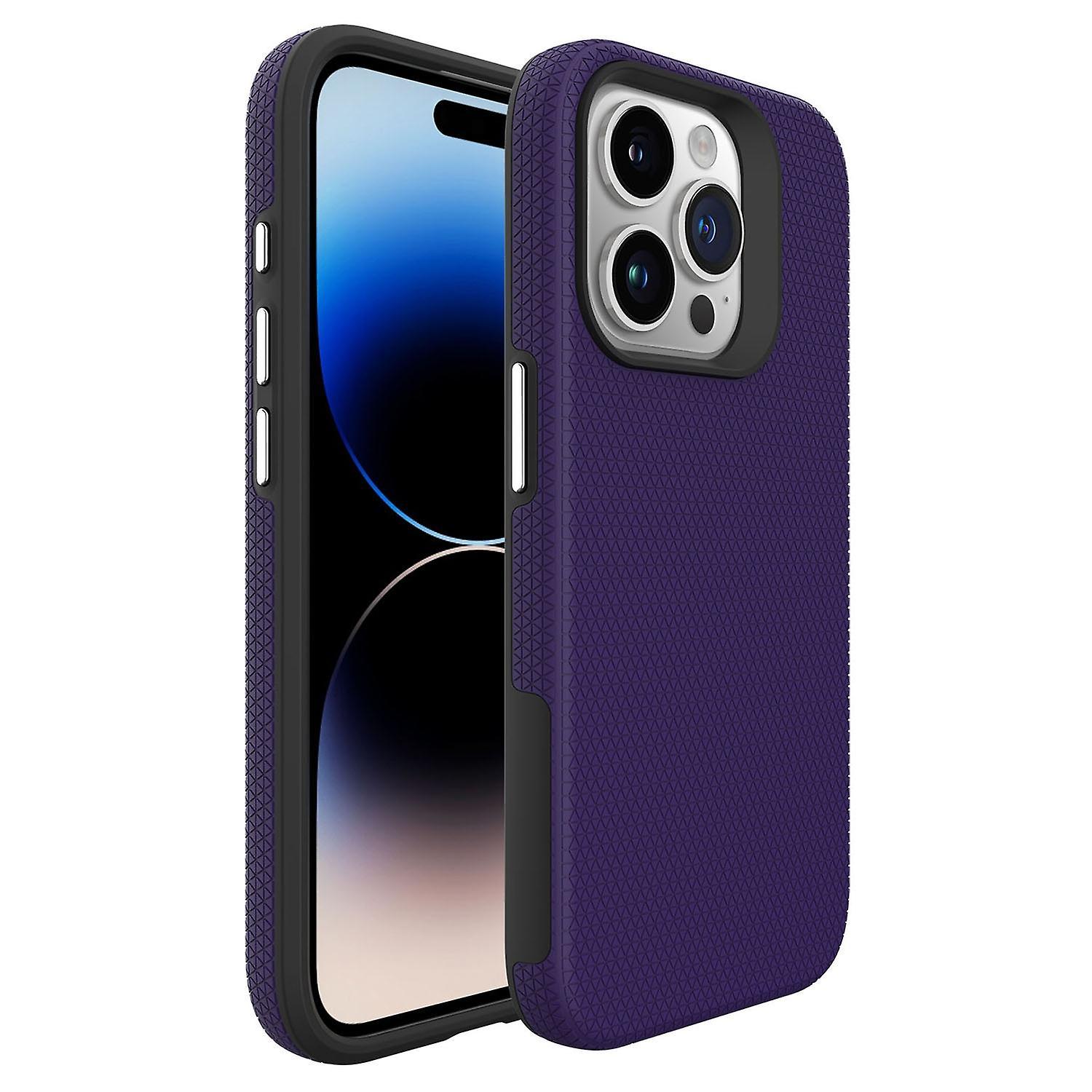 For iPhone 16 Pro Max Case TPU+PC Phone Cover Corners Shockproof - Purple