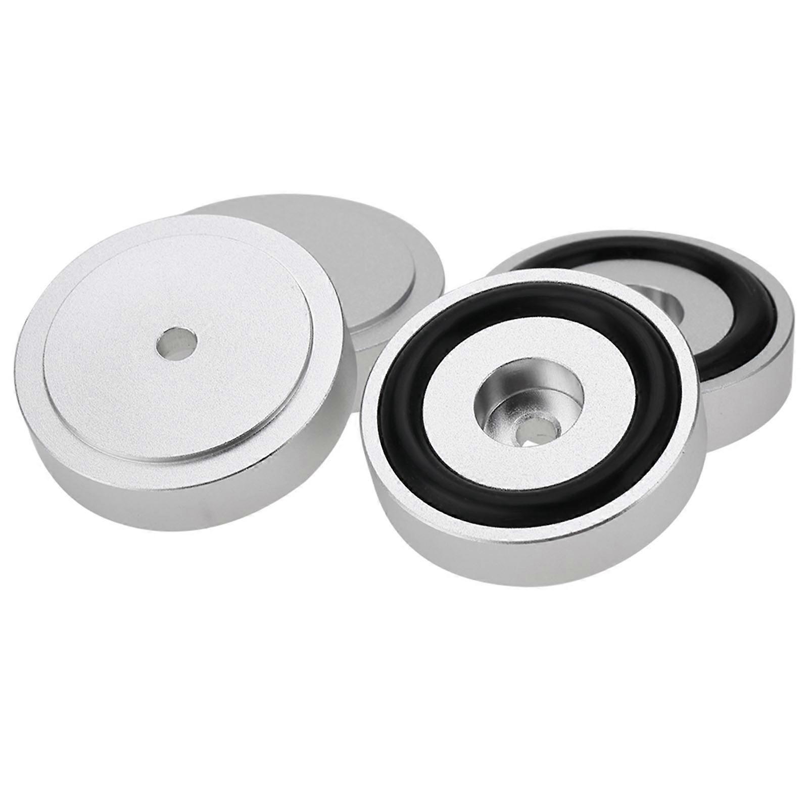 4PCS 40 * 10mmアルミニウム合金アンプパッド陽極酸化砂ブラストアンプパッド足 - シルバー