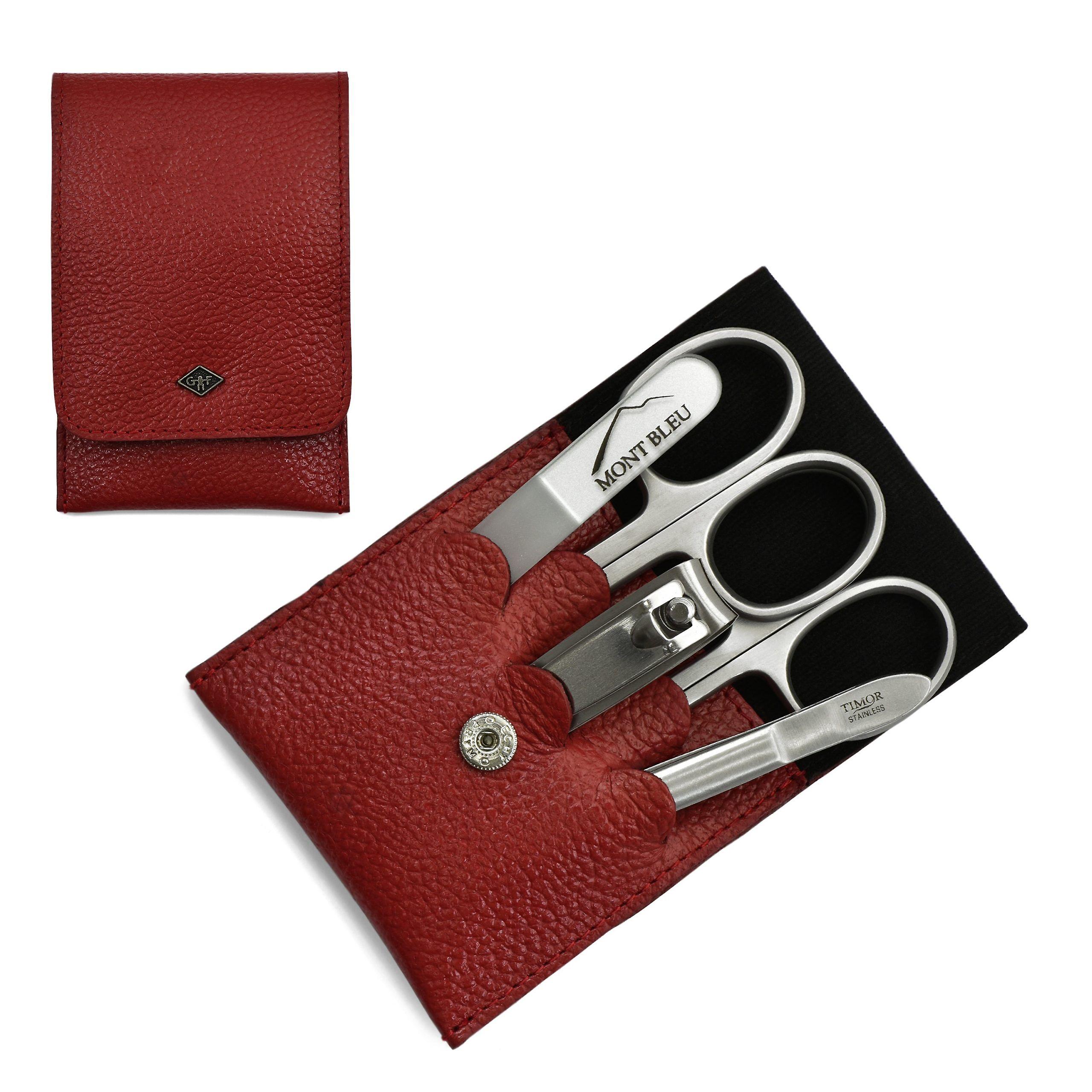 Giesen & Forsthoff's Timor 5-piece Manicure Set in Red Leather Case