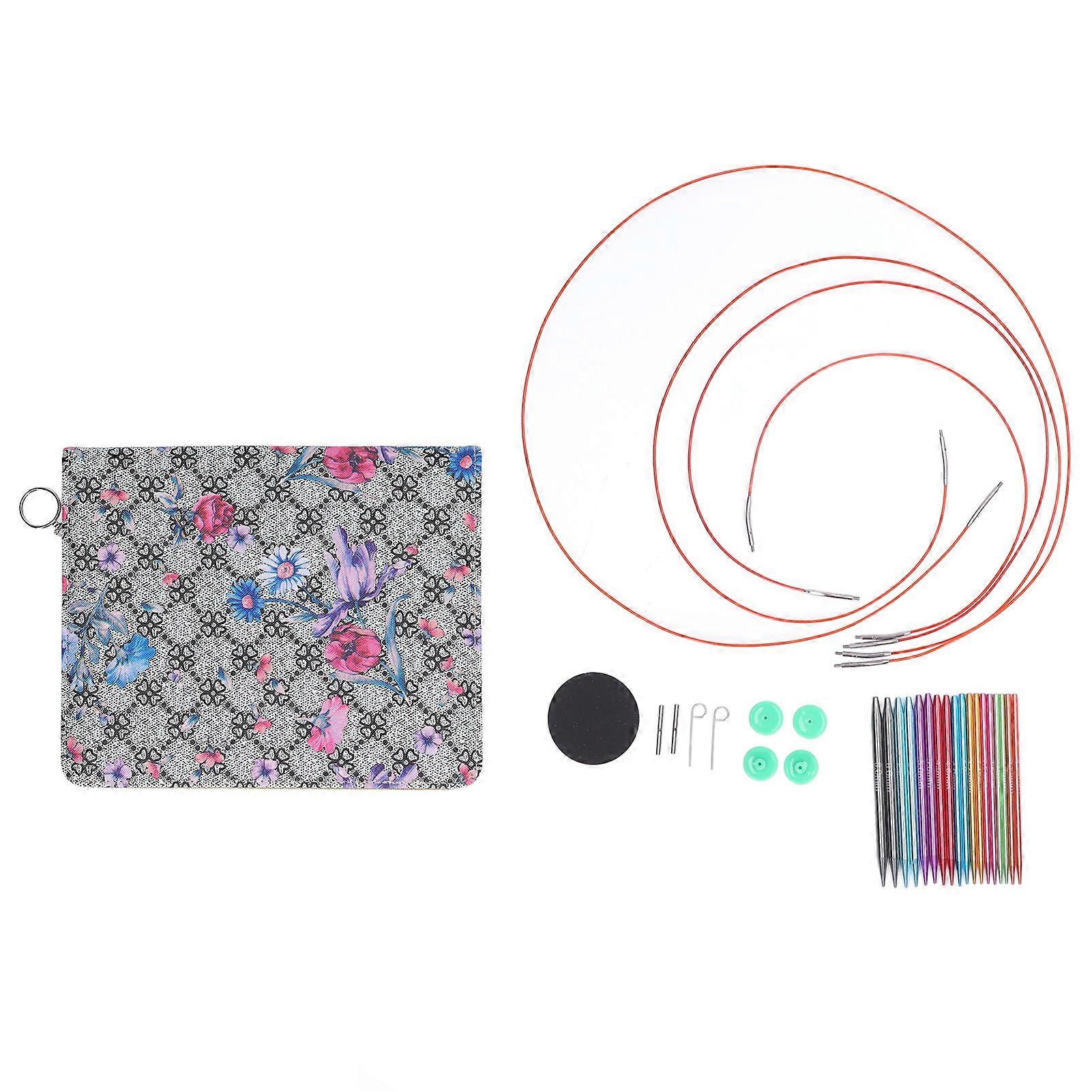Circular Knitting Needles Set 9 Sizes Durable Aluminium Ergonomic Design Circular Needle Set For Sweater Knitting Diy