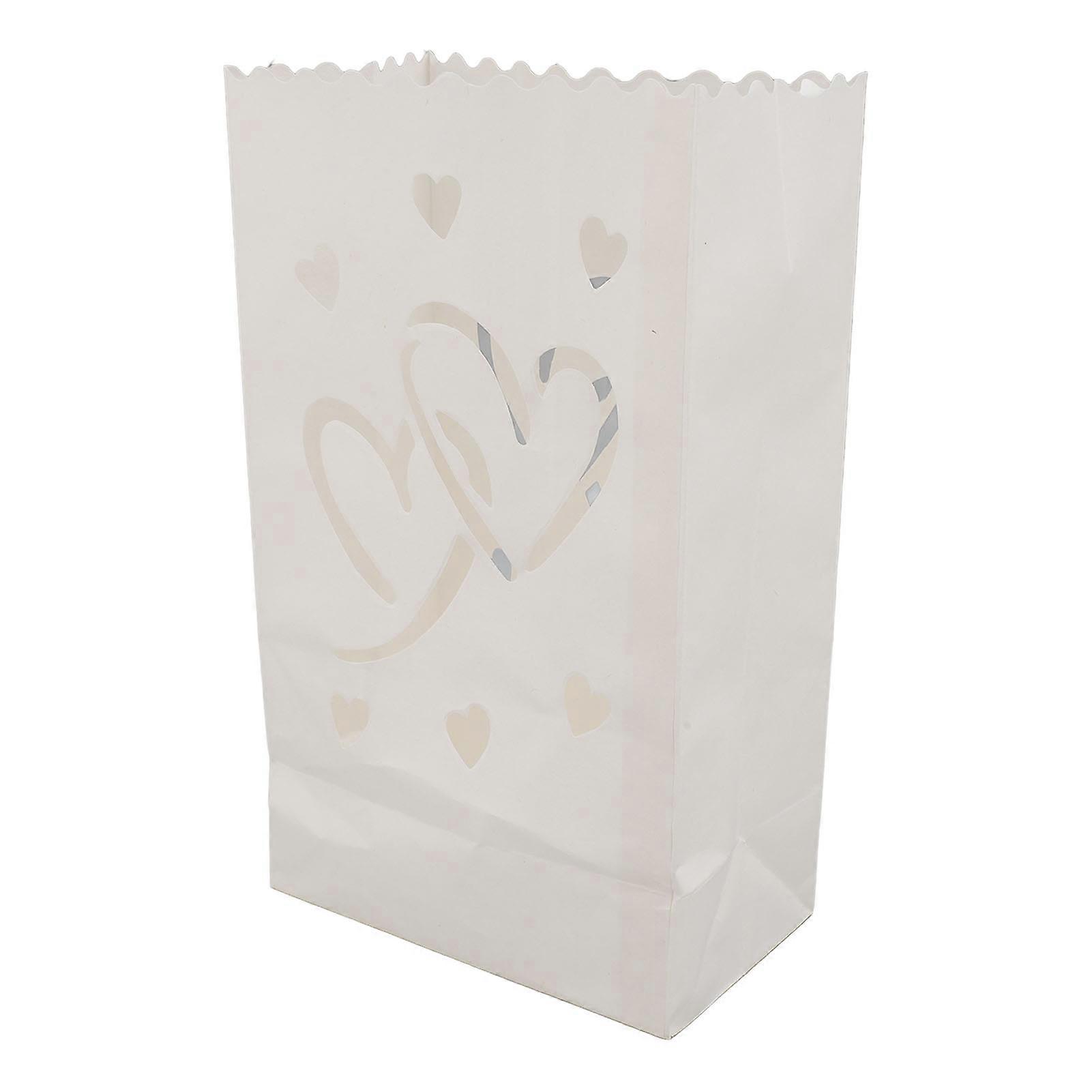 Lot de 20 sachets pour bougies chauffe-plat, ignifuges, réutilisables, en forme de cœur, pour fête de mariage