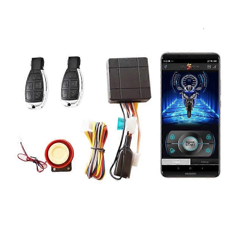 Smart Control Motorcycle Alarm Remote Start System Keyless Mobile APP Control System Electric Motor Lock Motorcycle Alarm Siren~9898