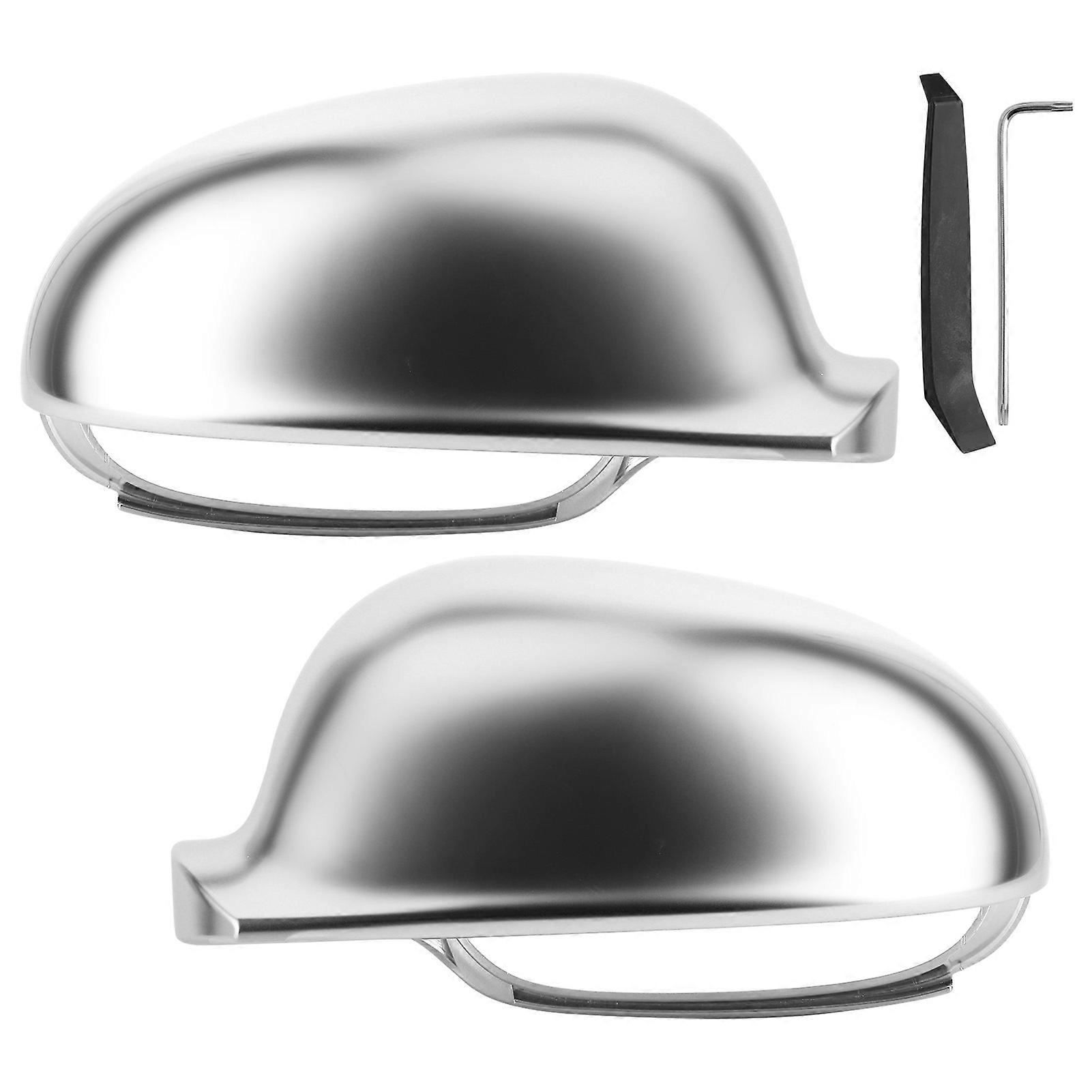 Pair Rearview Wing Mirror Cover Shell Protective Housing Matte Chromeplating Fit For Mk5/variant Mk5