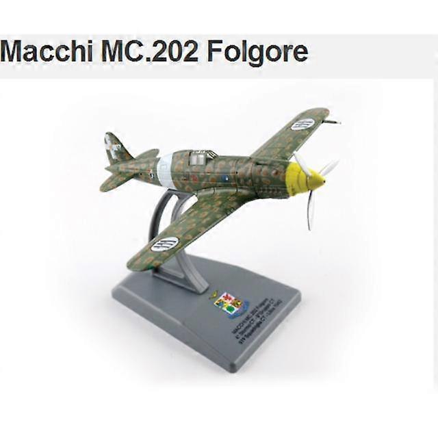 Diecast Airplane Model 1/100 Scale Macchi C.202 Folgore Static Display Model Italy Airplane Collection Gift Toys for Boys
