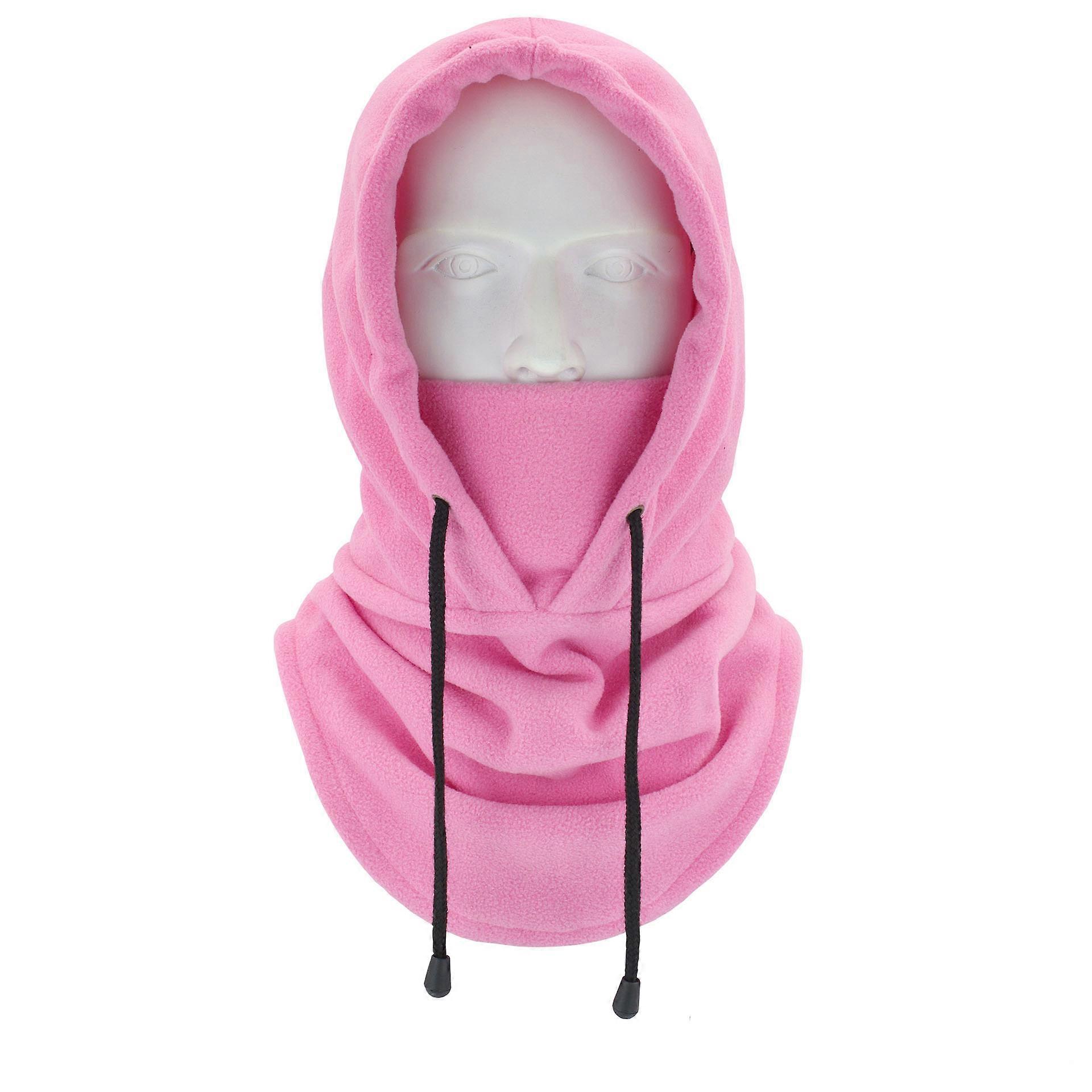 Ski -proof ski mask hot wool hood in winter multifunctional facial lid(pink)