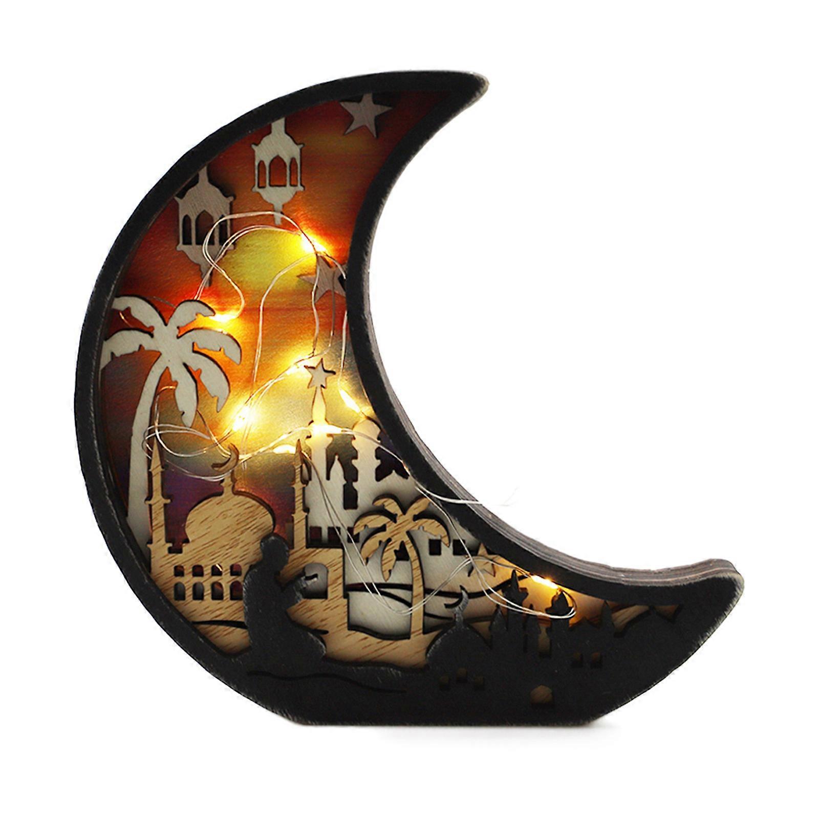  Eid Mubara Pattern Moon Lights Table Ornaments Table Decor for House Table