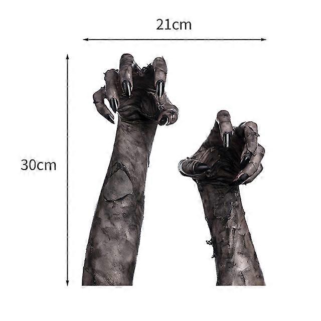 Halloween Ghost Hand Wall Sticker 3D Scary Ghost Hand Horror Decoration Removable Self-adhesive PVC Wall Stickers Window Decors