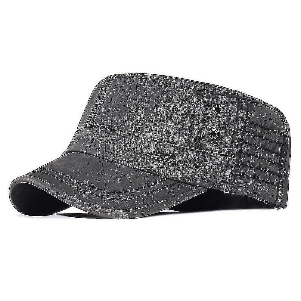 CACUSS Men's Cotton Army Cap - Adjustable Military Style Baseball Cadet Hat