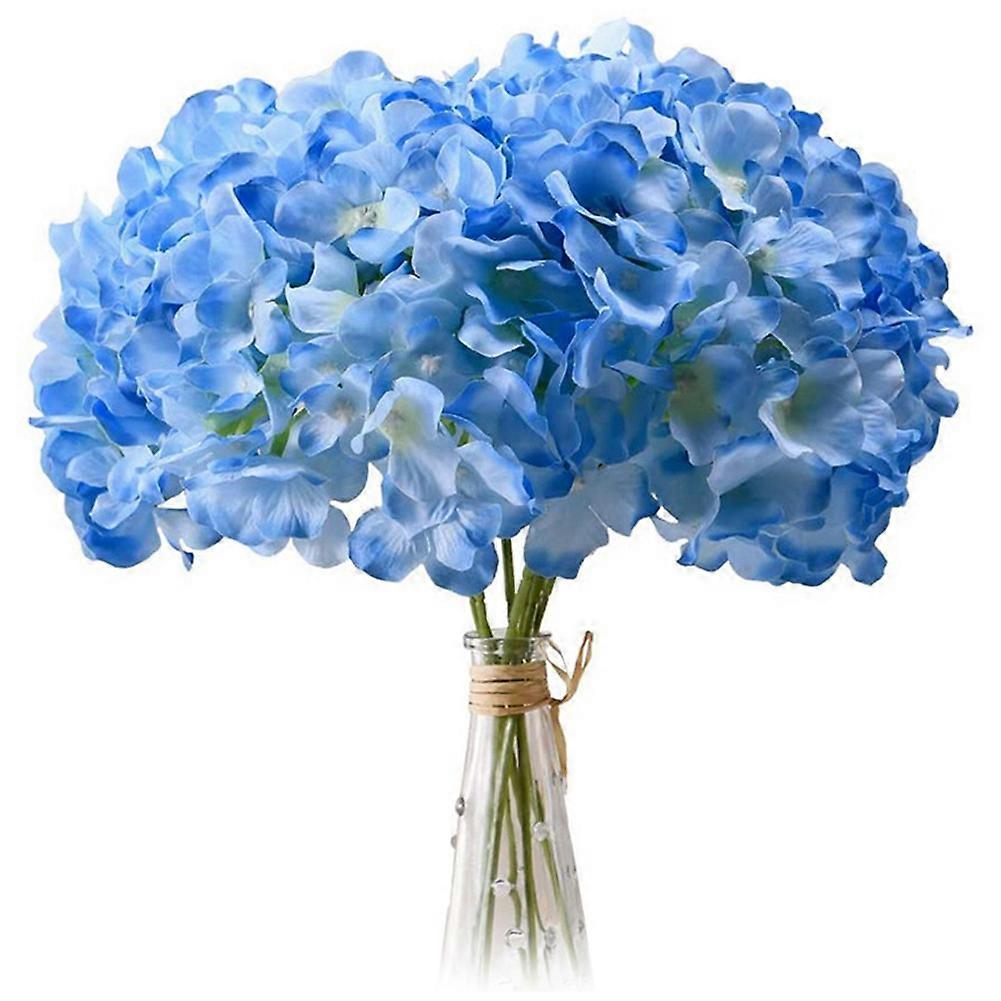 Azul Claro Hortênsia Flores de Seda Heads Pack de 20 Flores Hortênsias Completas Artificiais com Caules para