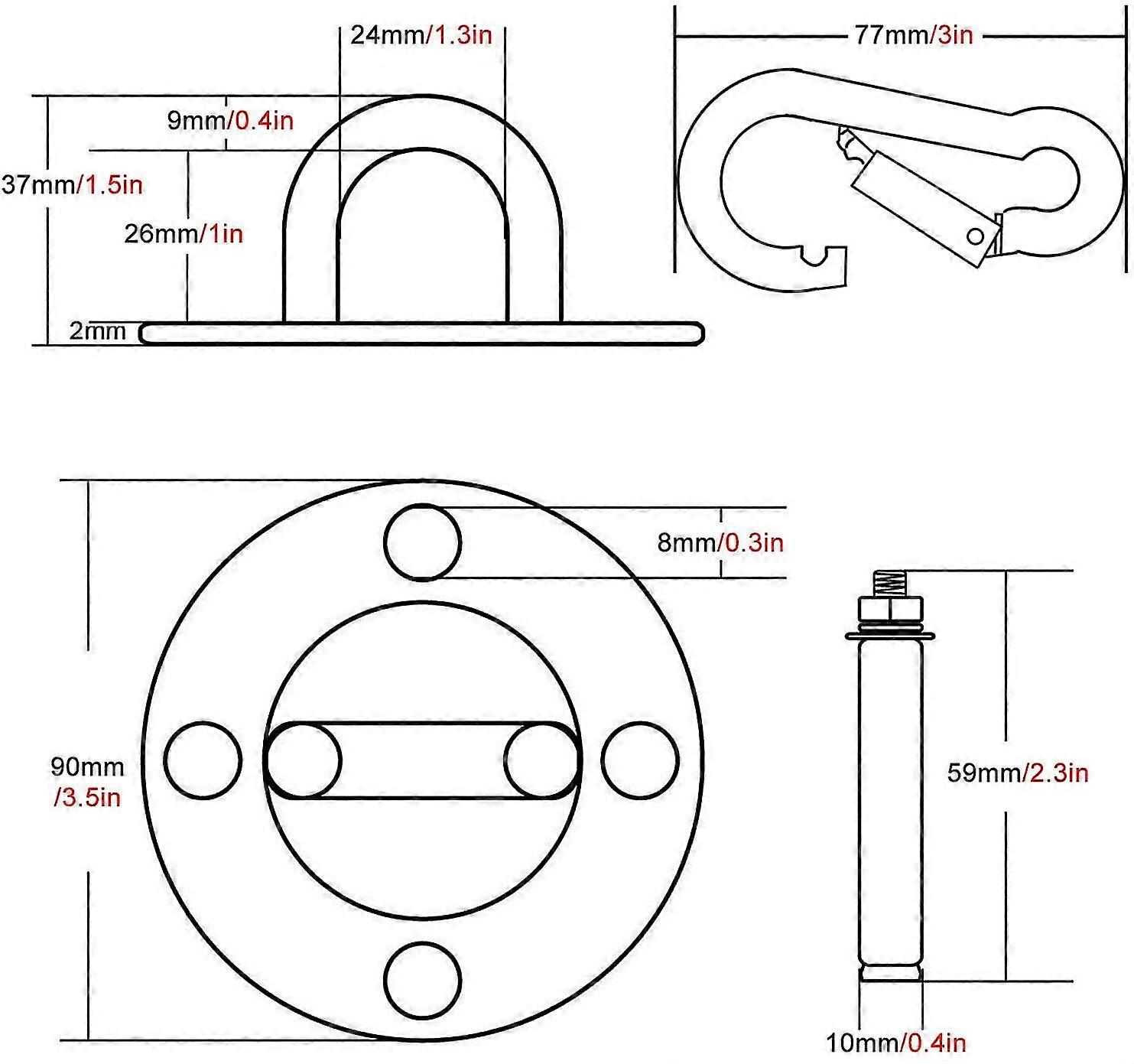 Ceiling Hook, Wall Mount Hook For Hanging Hammock, Yoga, Hanging Chair