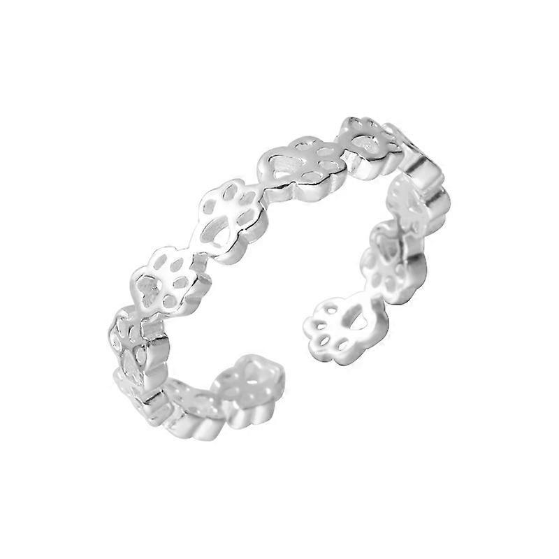 925 sterling silver kitten paw print ring female small fresh cute temperament simple creative open ring