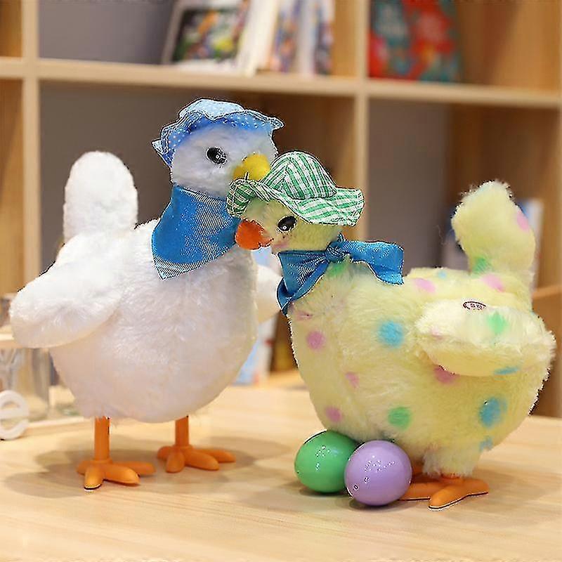 1pc A Hen Funny Chicken Toy Laying Eggs Plush Electric Music Dancing Kids Gift