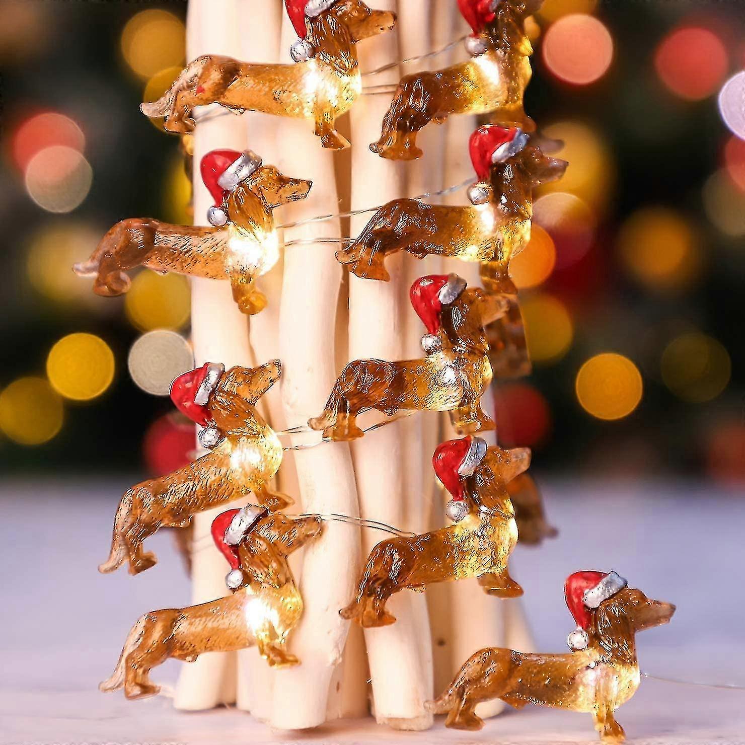 Dachshund Dog String Light, Led Powered, Decorative Indoor Tree