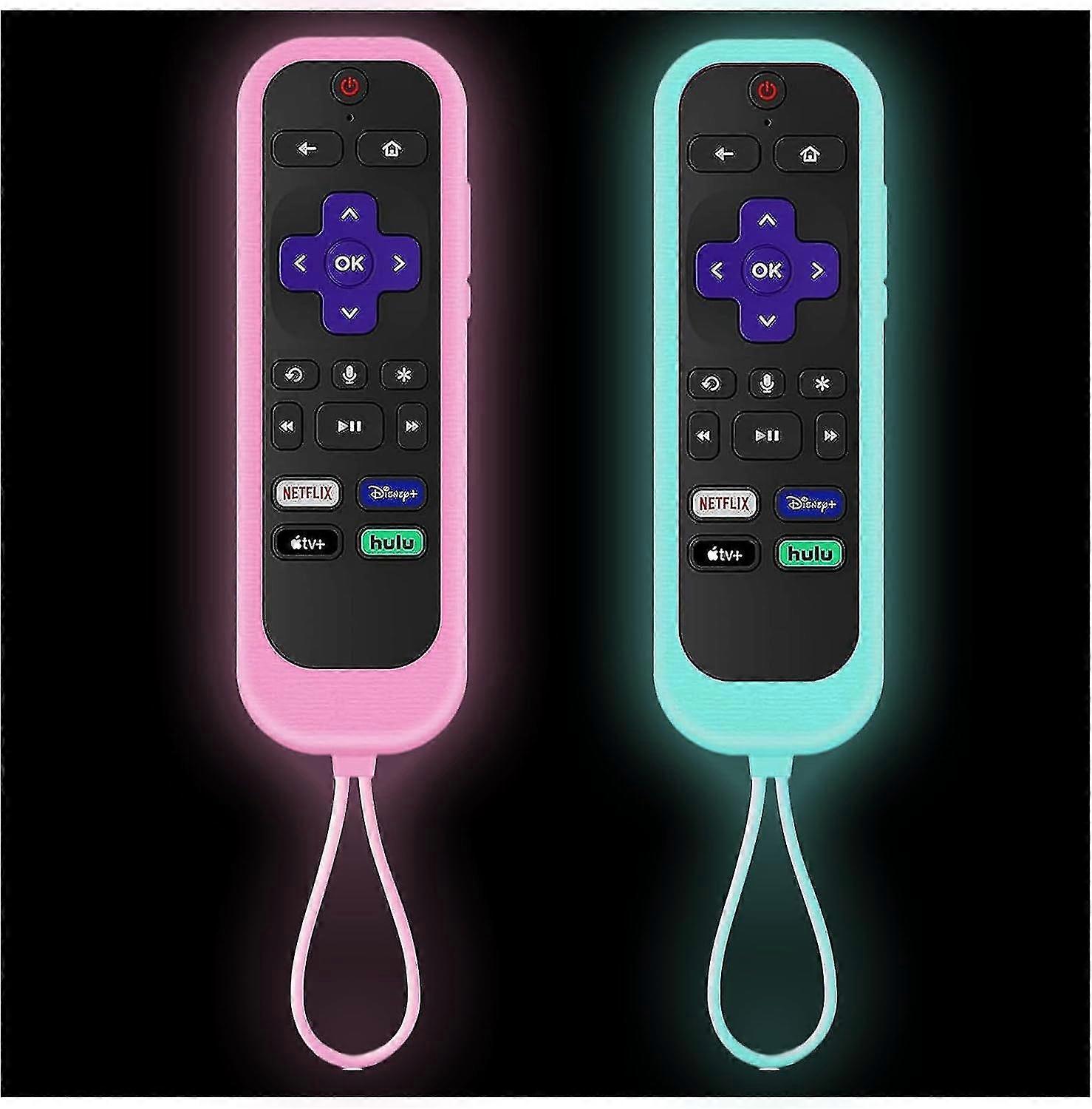 2pcs Case For Tcl Roku Tv Rc280 Remote, Glow In The Dark Remote Cover Case For Tcl Roku Rc280, Remote Replacement Silicone Sleeve