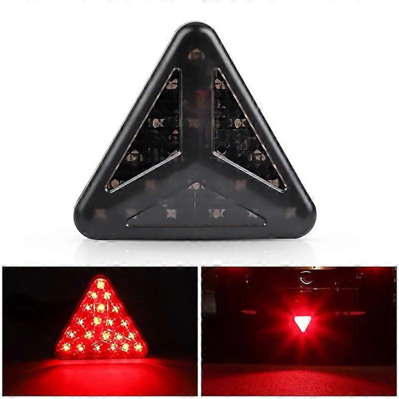 Universal Triangle Style Car Rear Stop Tail Third Brake Light Lamp RED fog lights Auto Tail Warning Brake Signal Lamp 12V