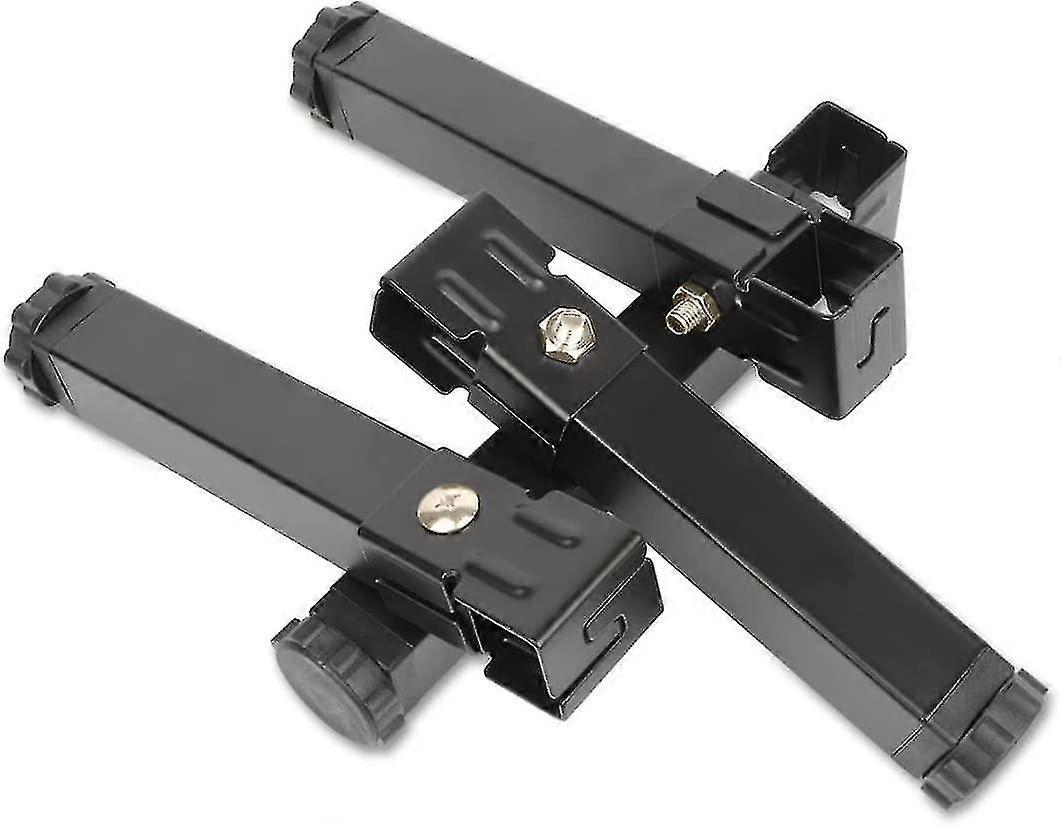 Feet For Universal Slatted Bed Base, Footboard Without Drilling | Height: 15 Cm (+2cm) Adjustable, Design: Square Black | Material: Metallic | For 3 X