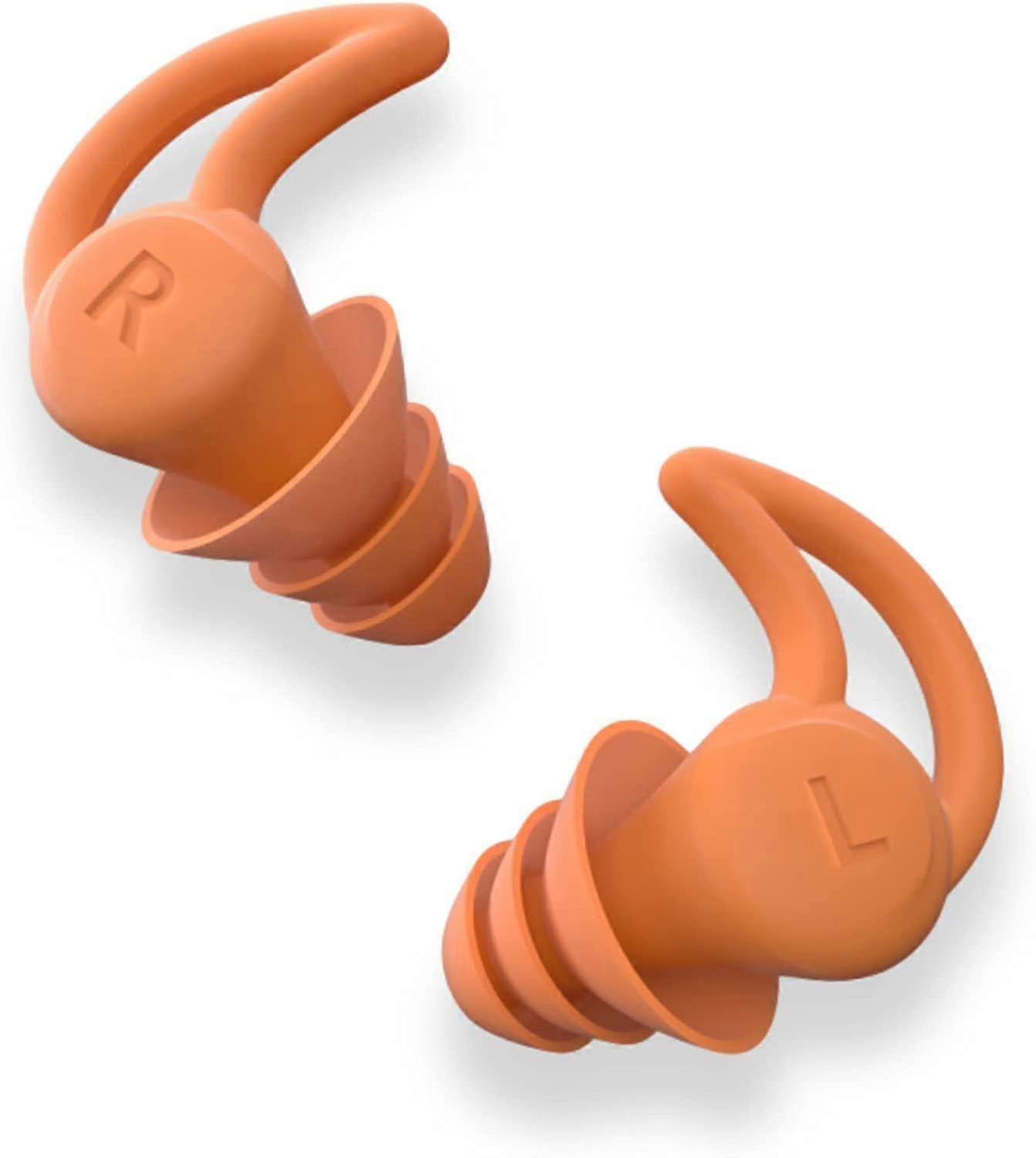 2021 Earplugs For Sleeping, Reusable Sleeping Earplugs, Sleep Earplugs ,earplugs For Noise Cancelling, Studying, Traveling (2 Pack Orange)